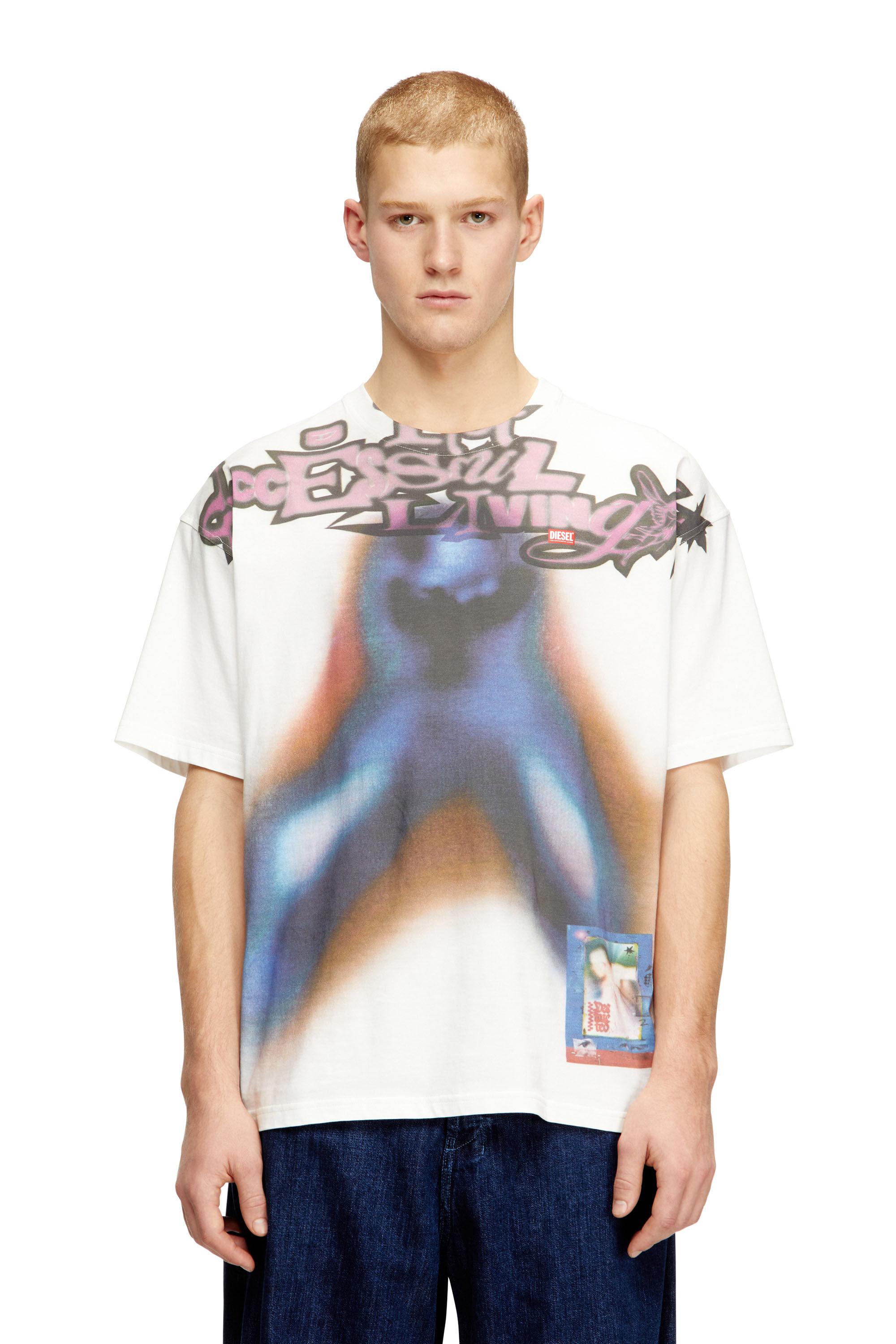 Diesel - T-BOXT-V13, T-shirt en coton décontractée avec impression numérique Homme in Polychrome - 3
