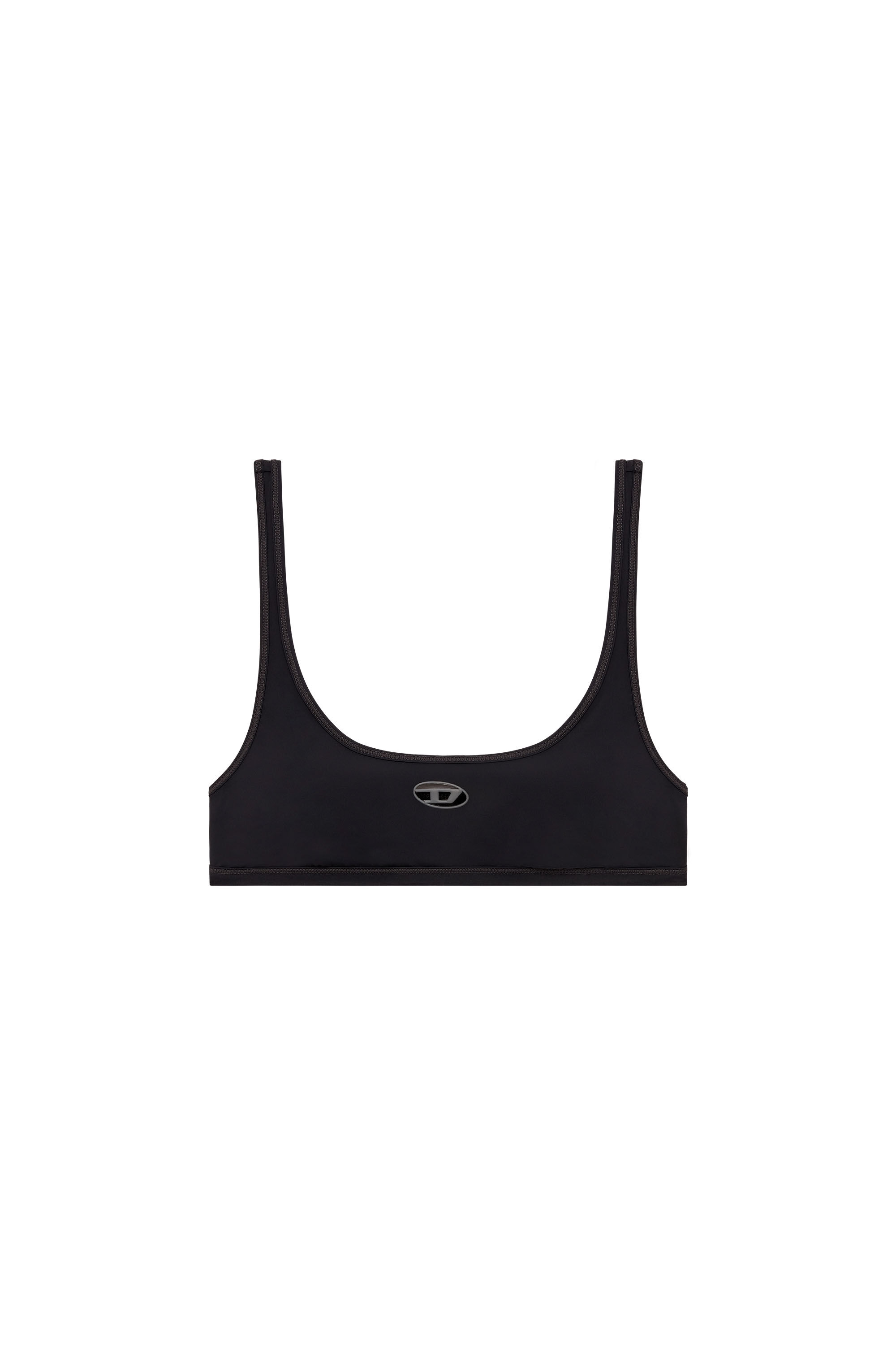 Diesel - CHELSEA-UTLT, Woman's Sports bra with cut-out logo in Black - 1