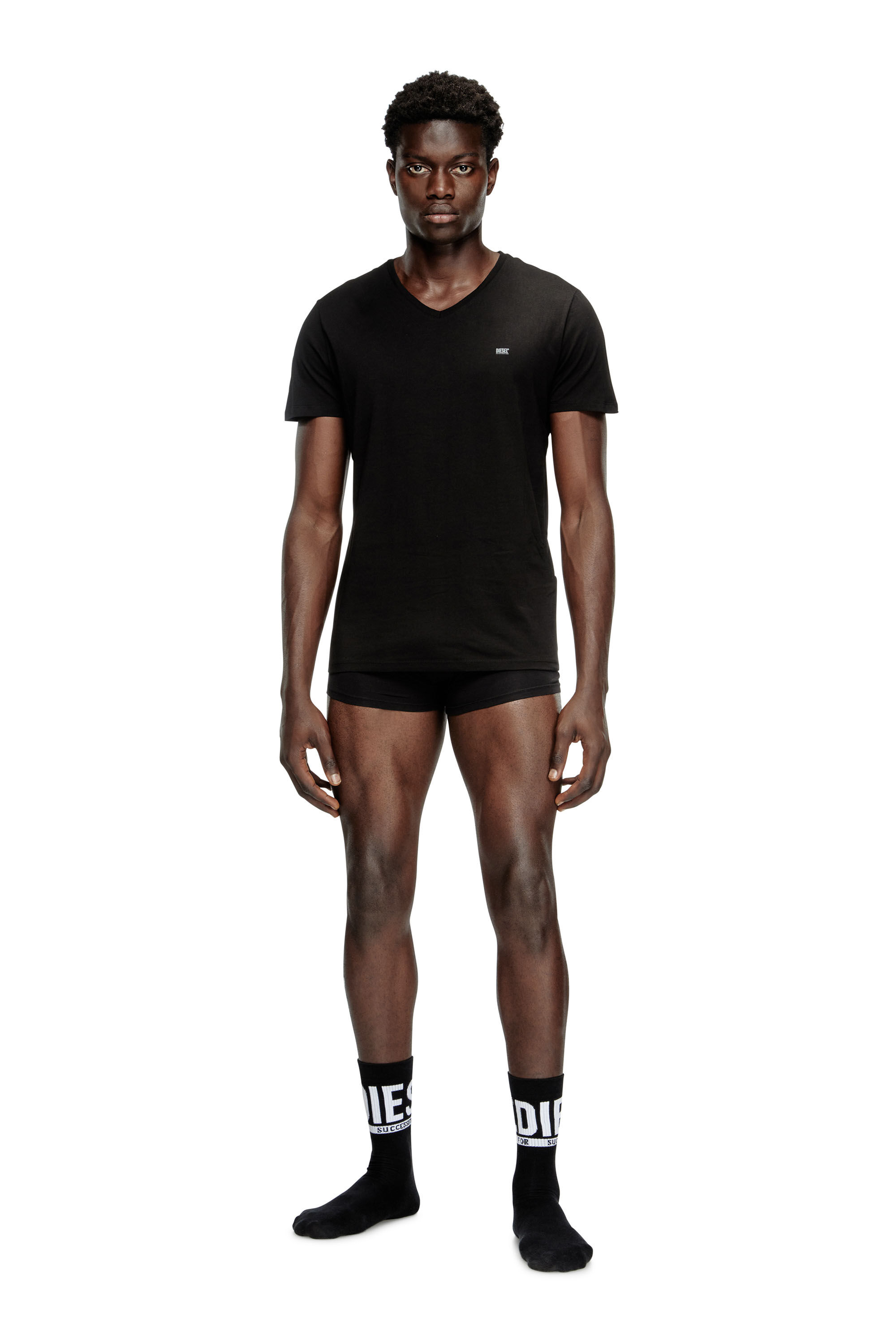 Diesel - UMTEE-MICHAEL3PACK, Lot de trois T-shirts avec col en V Homme in Noir - 1