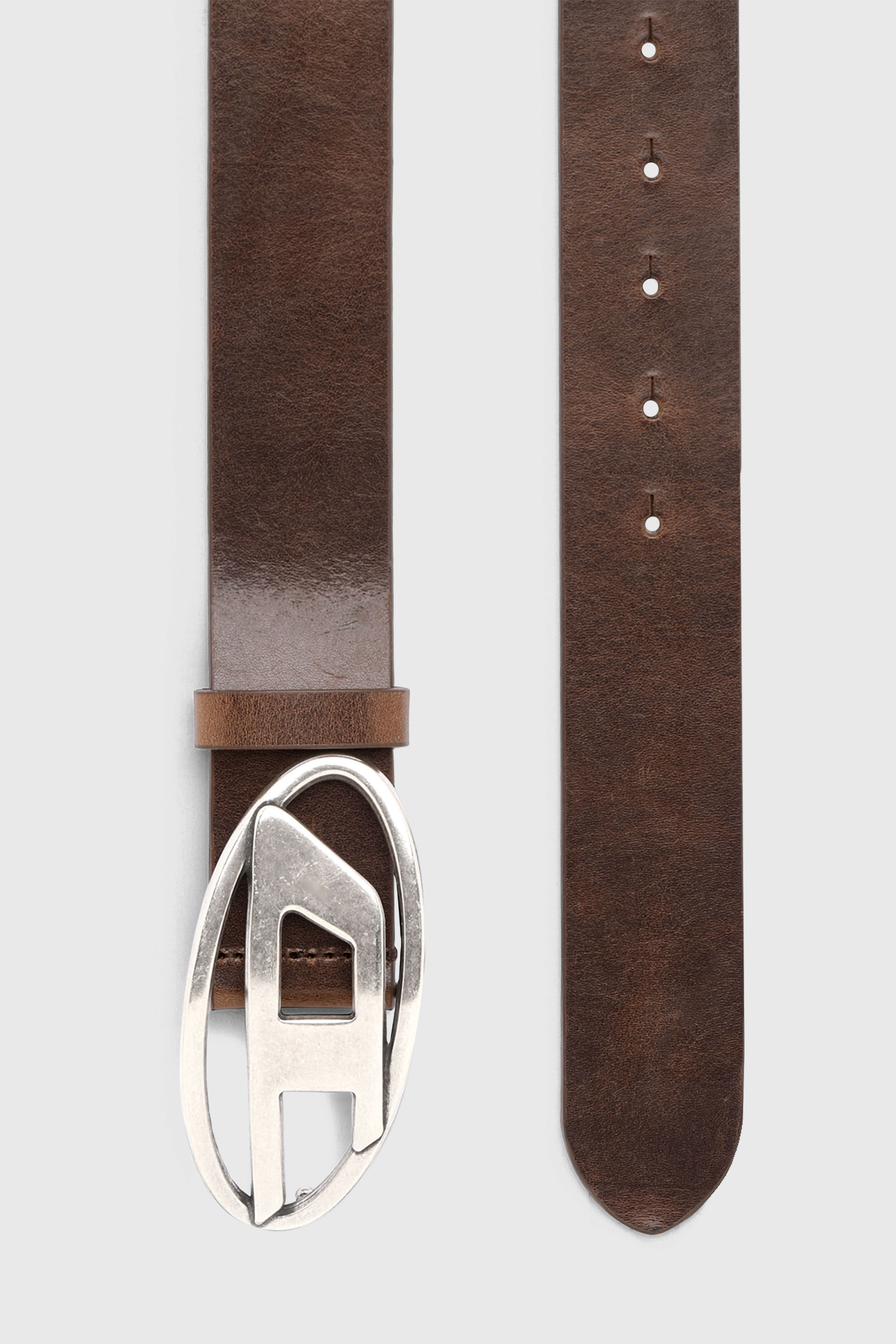 Diesel - B-1DR, Ceinture 3.9 cm en cuir avec boucle D Homme in Marron - 2