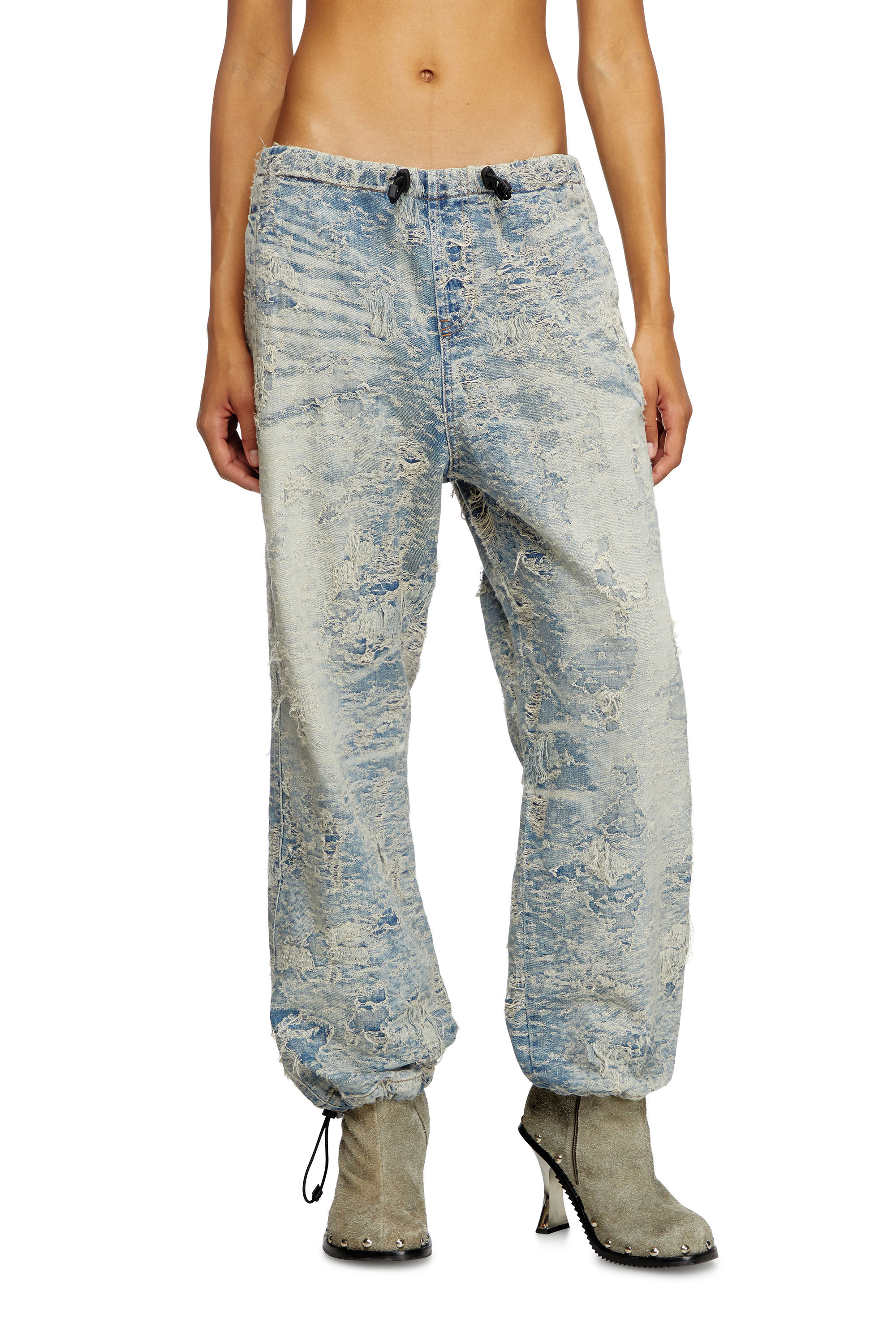 Diesel - Straight Jeans D-Martial 007Z7 Mixte, Bleu Clair - Image 3