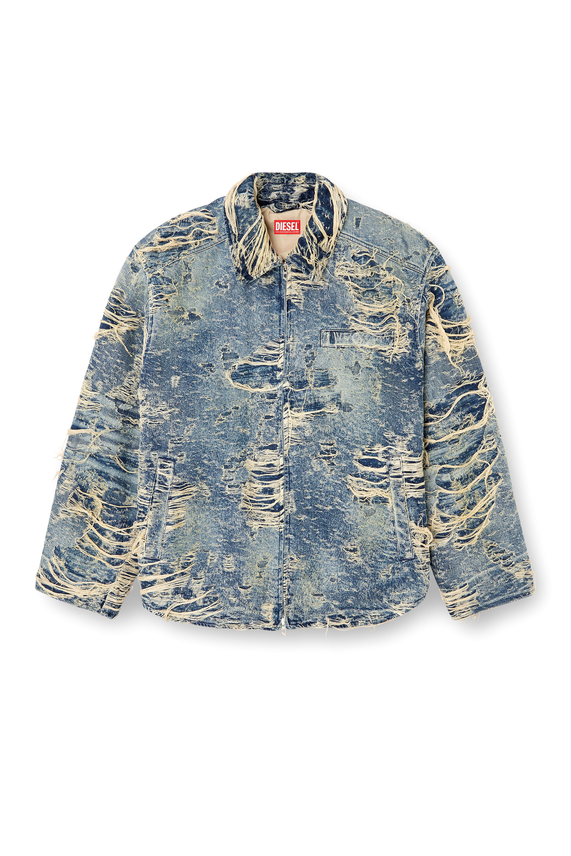Diesel - D-IVAR-FSG1, Veste en denim à fils flottants Homme in Bleu - 2