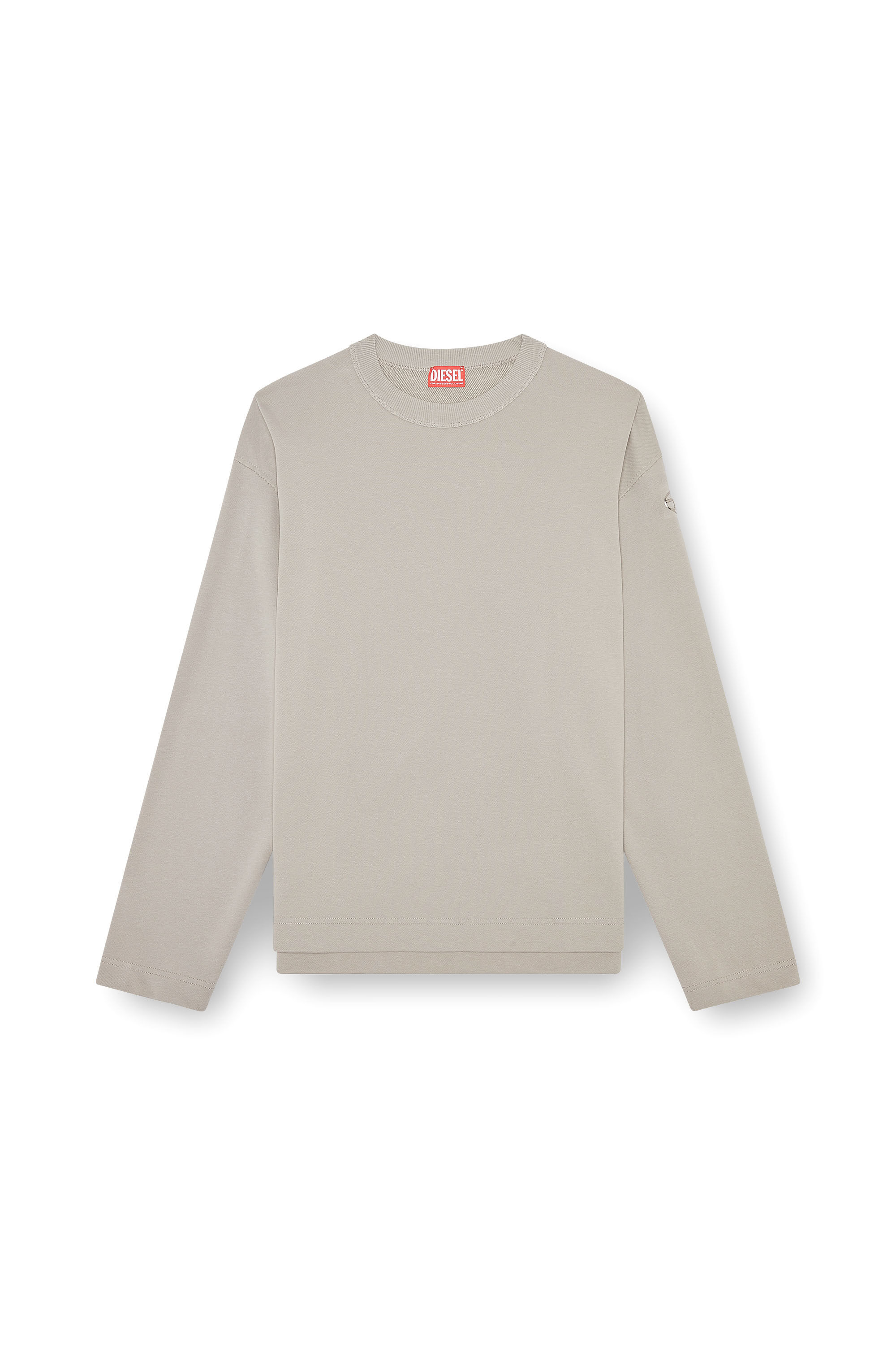 Diesel - S-MACSIS-OD, Sweat-shirt oversize avec logo métallisé Homme in Gris - 2