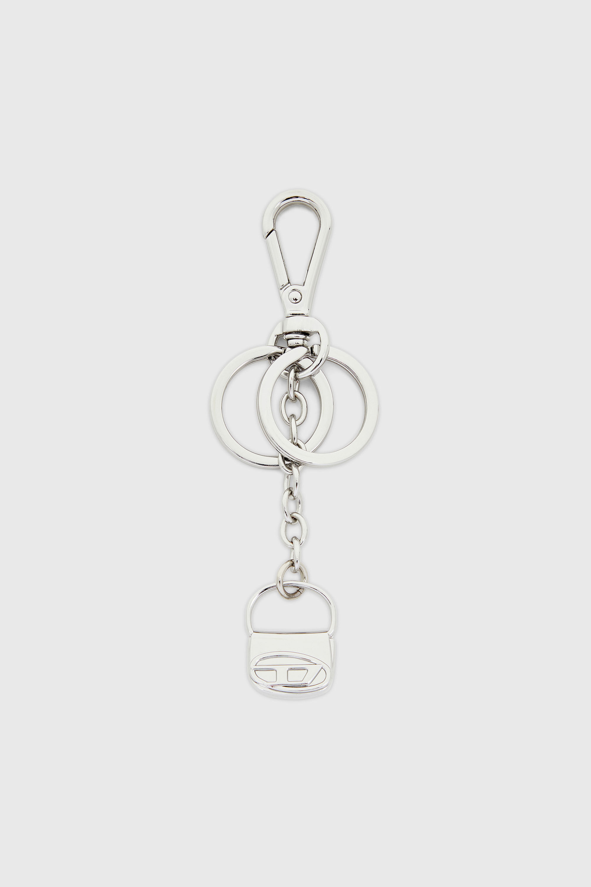 Diesel - 1DR-KEYRING CHARM, Porte-cl&eacute;s en m&eacute;tal avec breloque du sac 1DR Femme in Gris argent&eacute; - 1