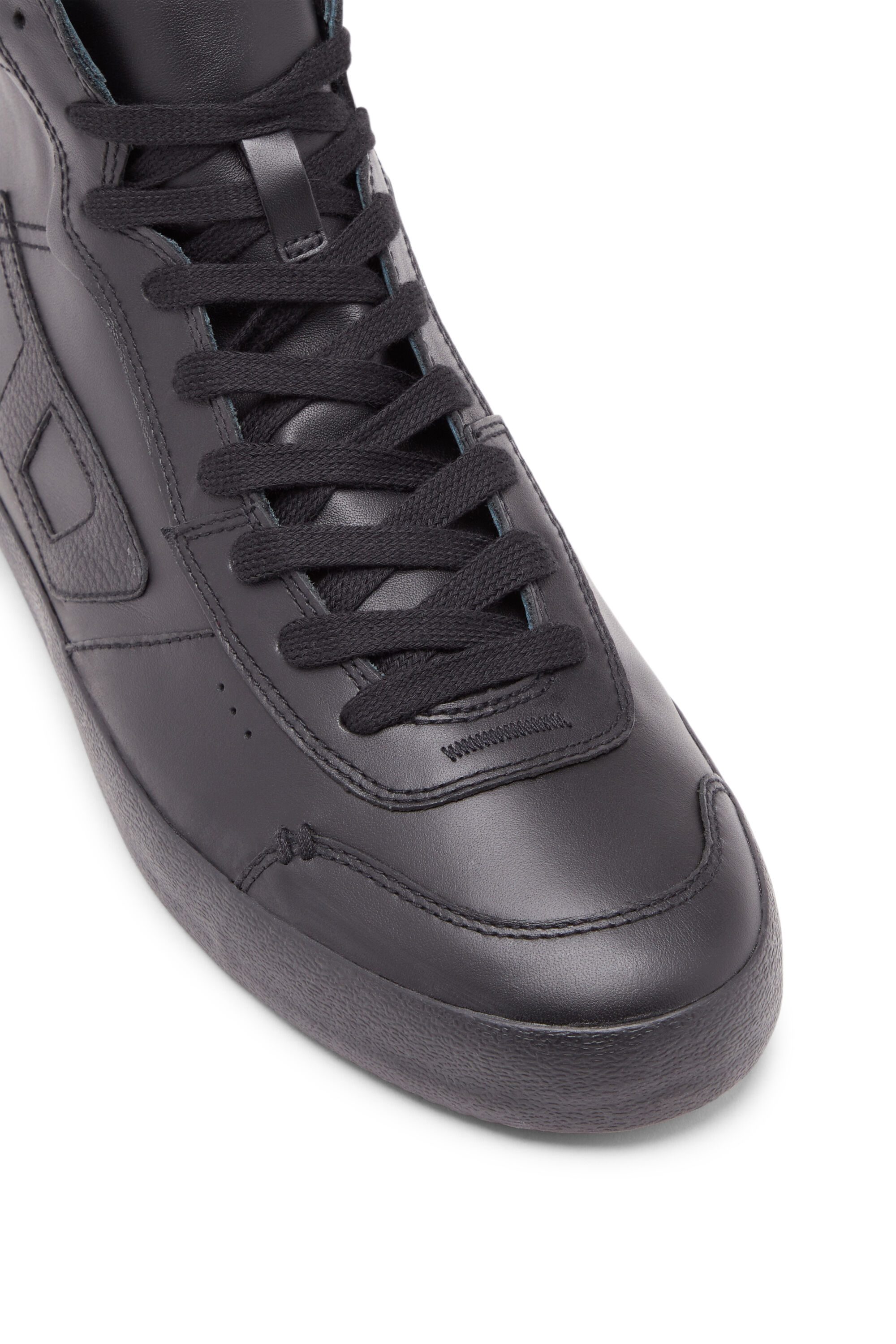 S Leroji Mid Sneakers montantes en cuir Homme Noir Diesel