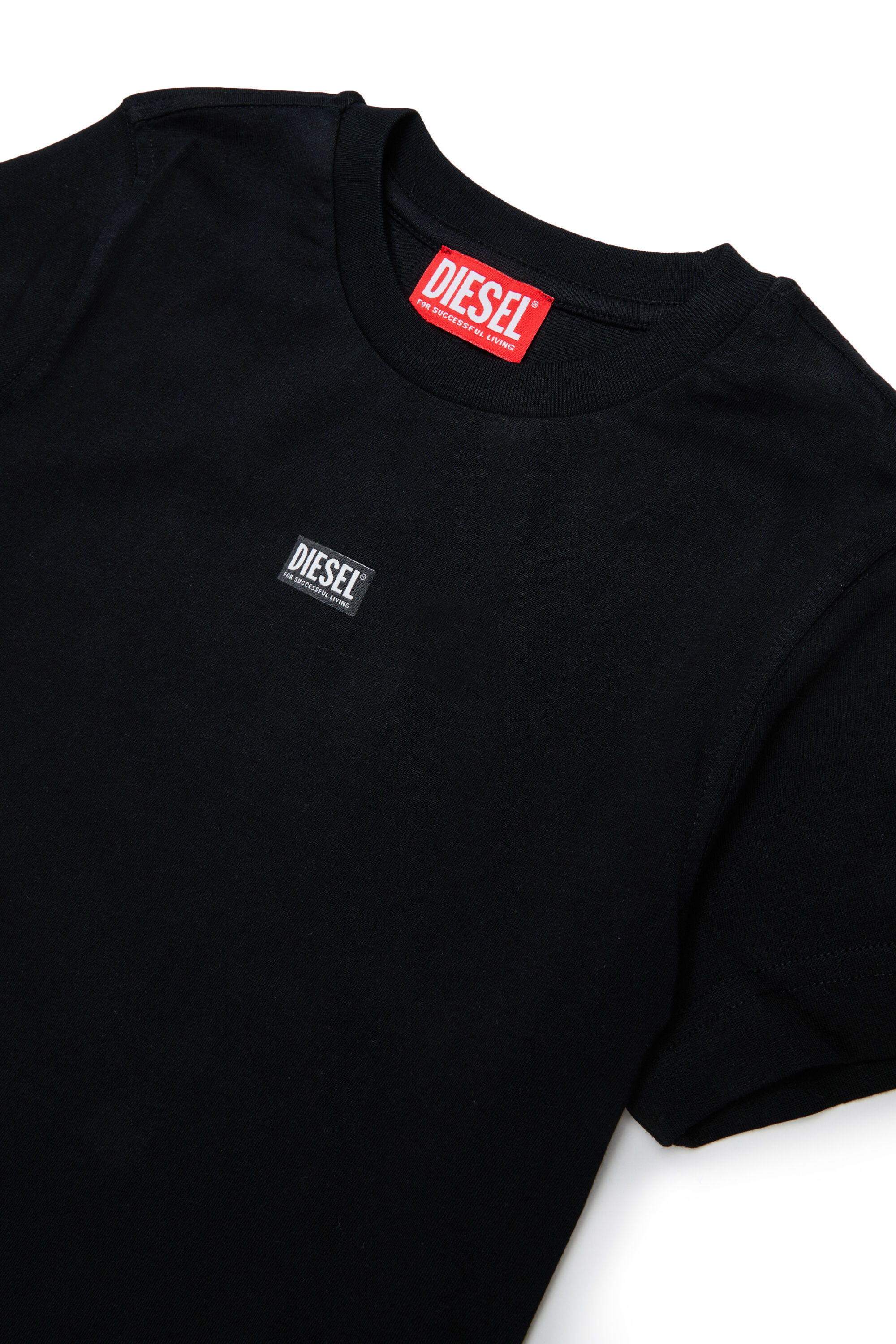 Diesel - TJUSTR7, T-shirt en coton avec petit logo Biscotto Homme in Noir - 3