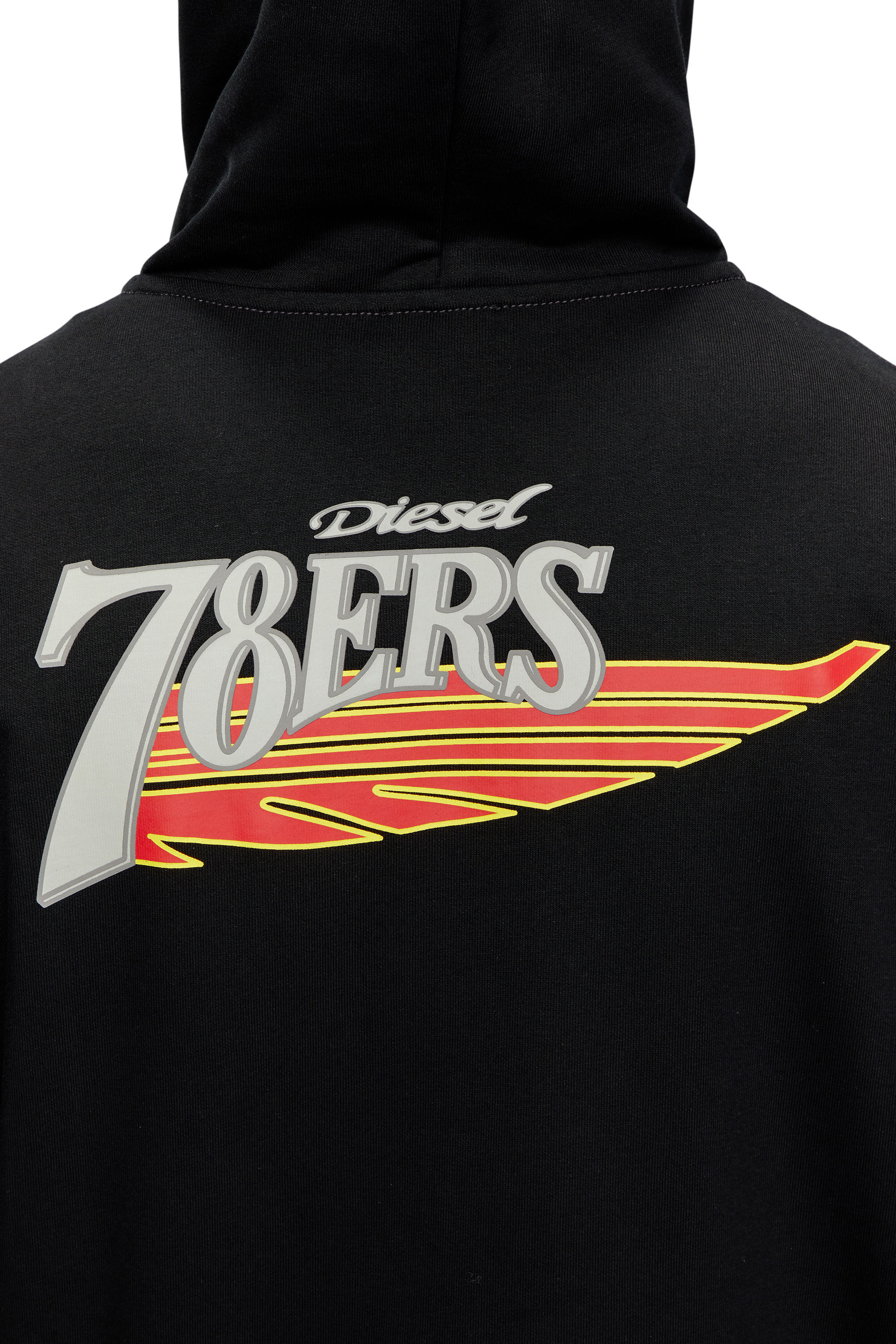 Diesel - S-GINN-HOOD-ZIP-K12, Sweat-shirt à capuche zippé avec graphismes universitaires Homme in Noir - 5