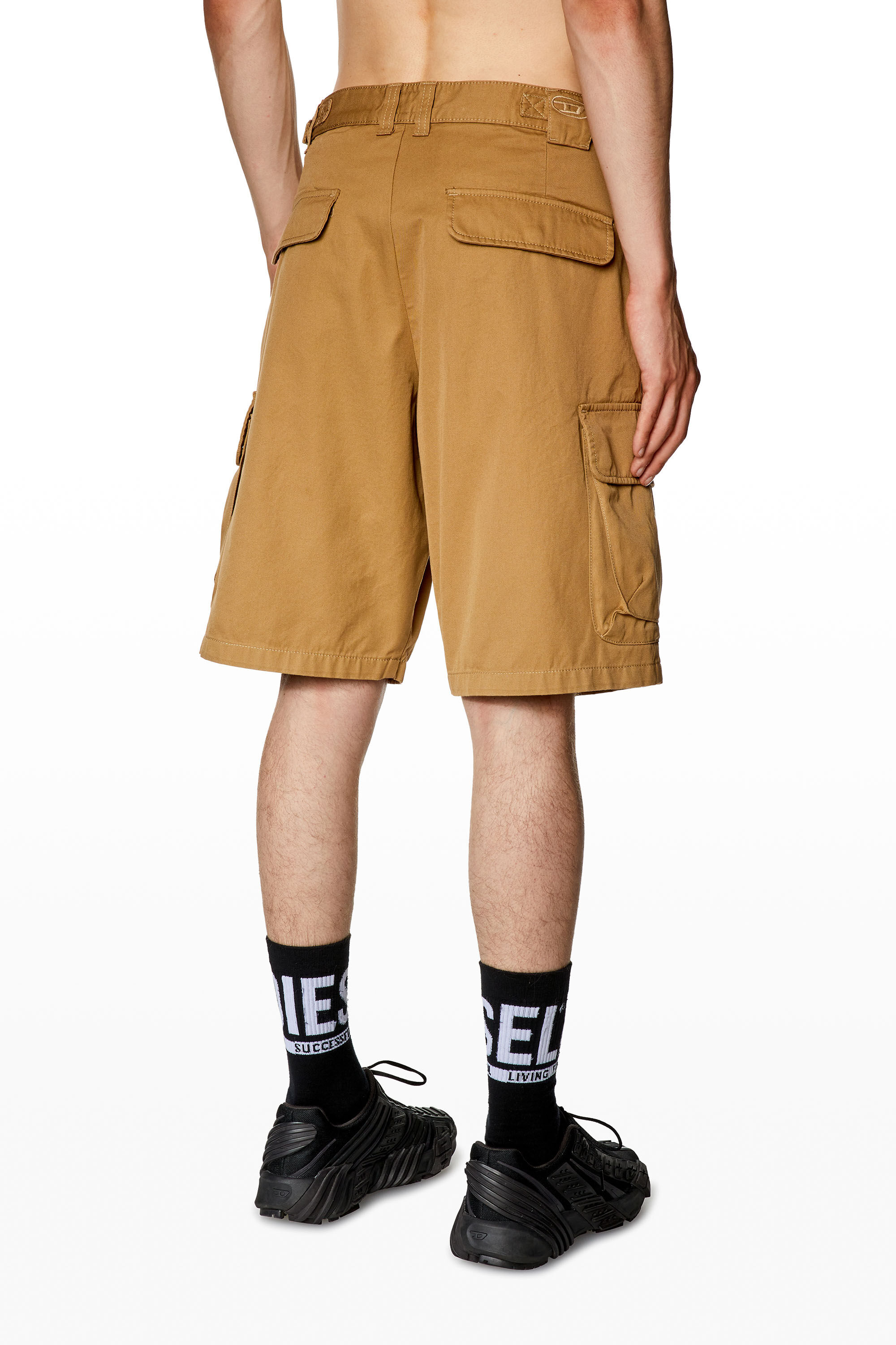 Diesel - P-ARGYM-SHORT, Man Twill cargo shorts in organic cotton in Brown - Image 4