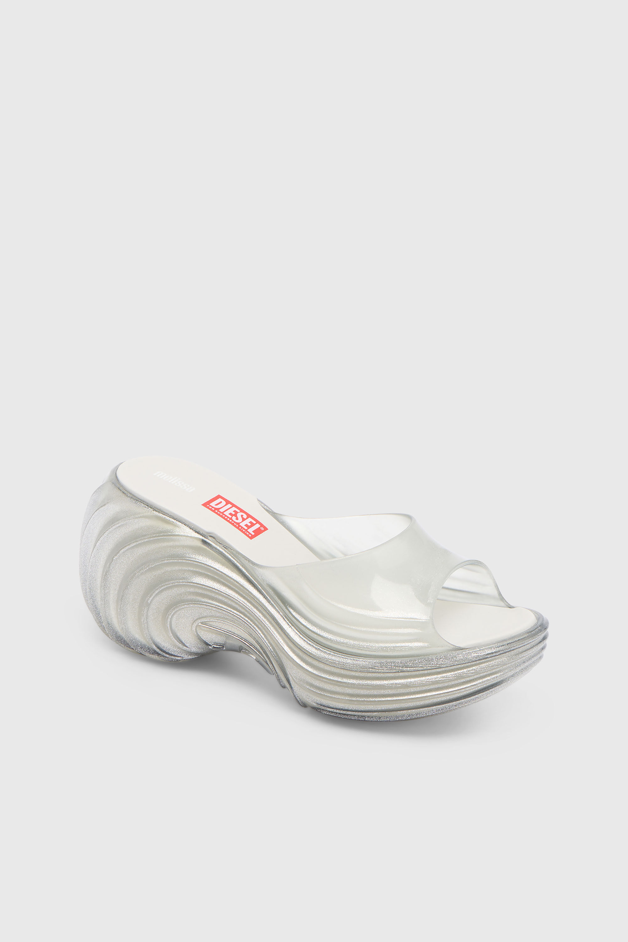 Diesel - MELISSA QUANTUM PLATFORM, Mule &agrave; plateforme en Melflex&reg; Femme in Gris argent&eacute; - 6