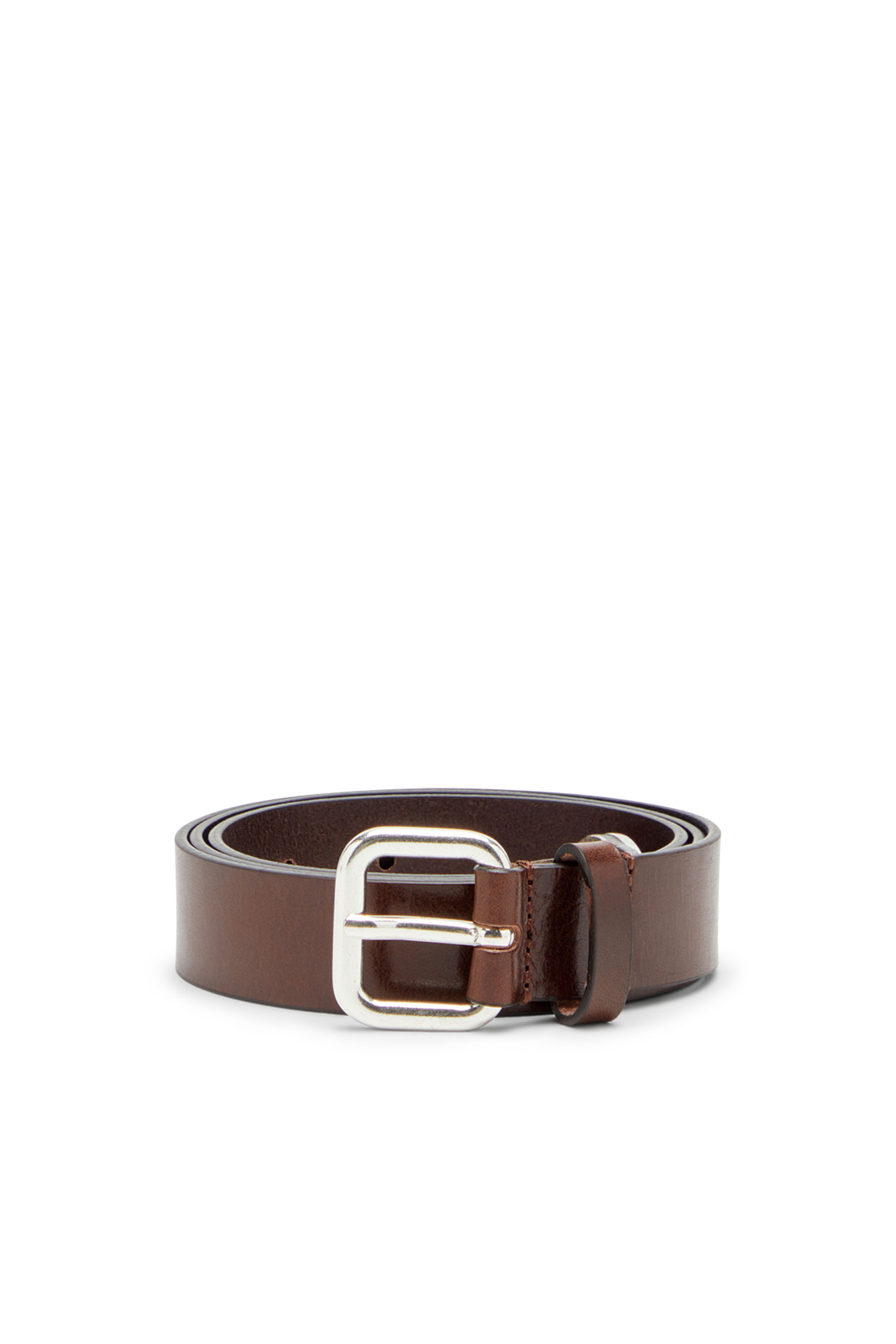 Diesel - B-INLAY, Ceinture en cuir avec logo oval D Mixte in Marron - 1