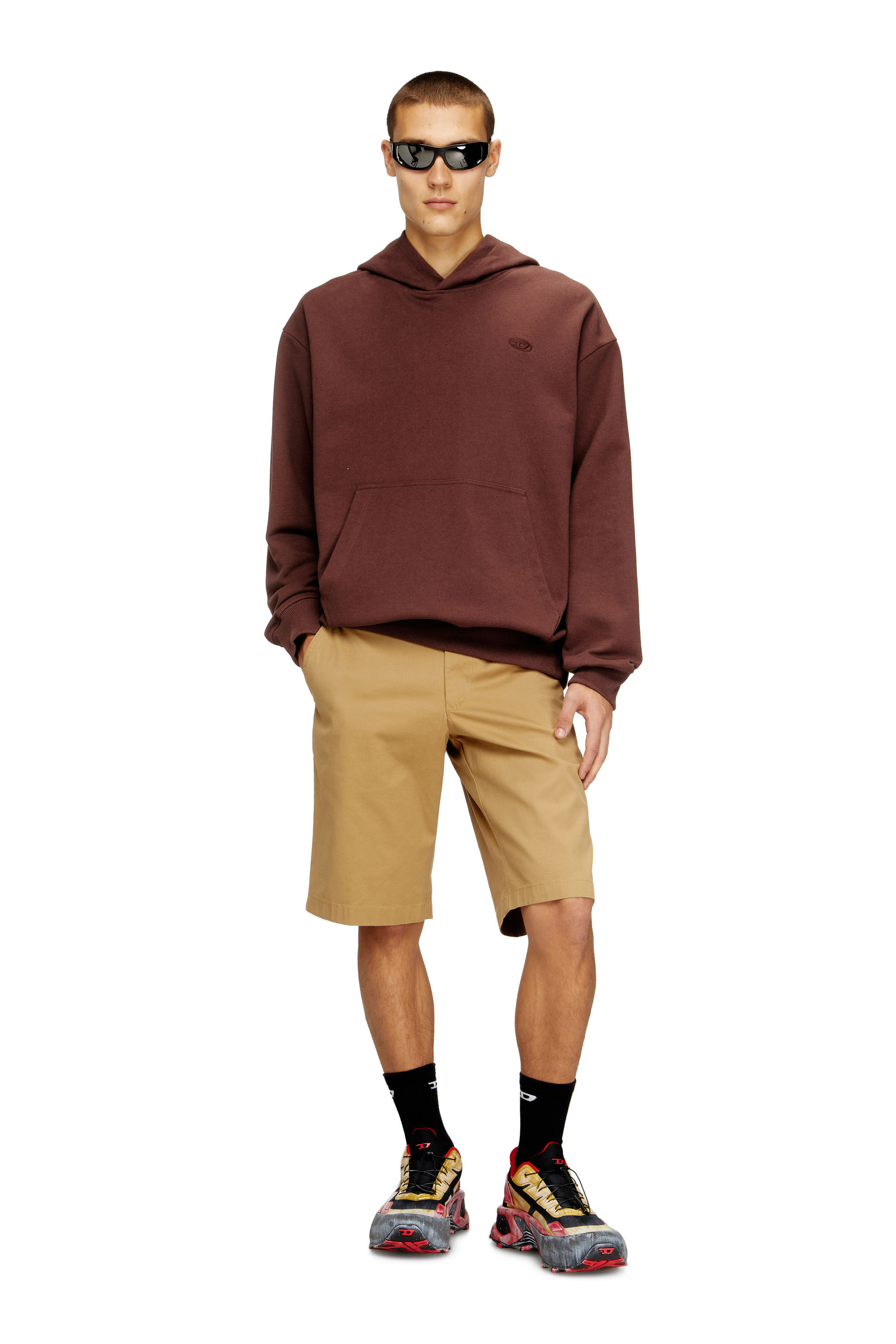 Diesel - P-DEFINE-SHORT-EPCH, Short en coton délavé Homme in Beige - 1