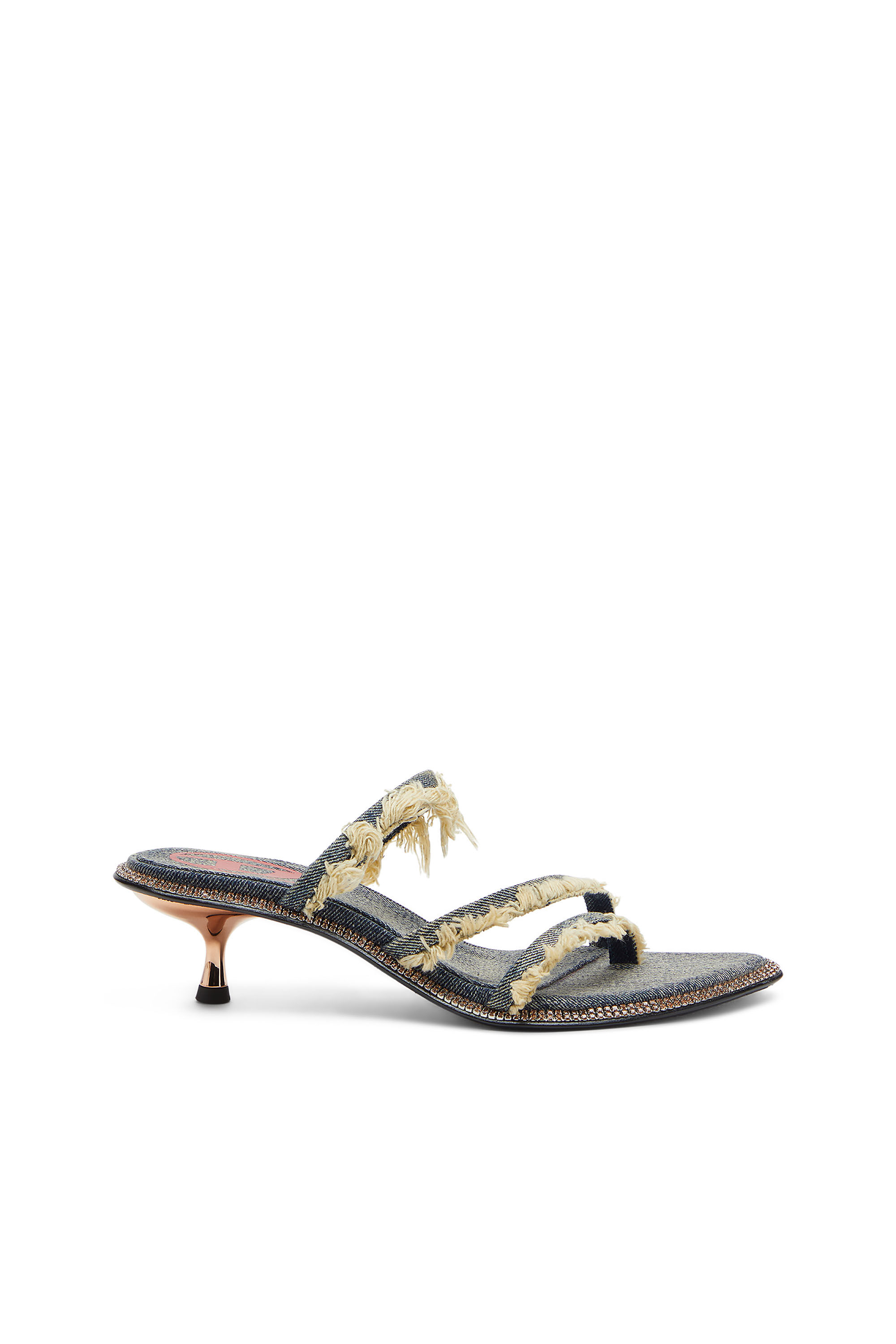 Diesel - D-HAVANNA KITTIE, D-Havanna Kittie-Mules en denim effiloché avec cristaux Femme in Bleu - 1