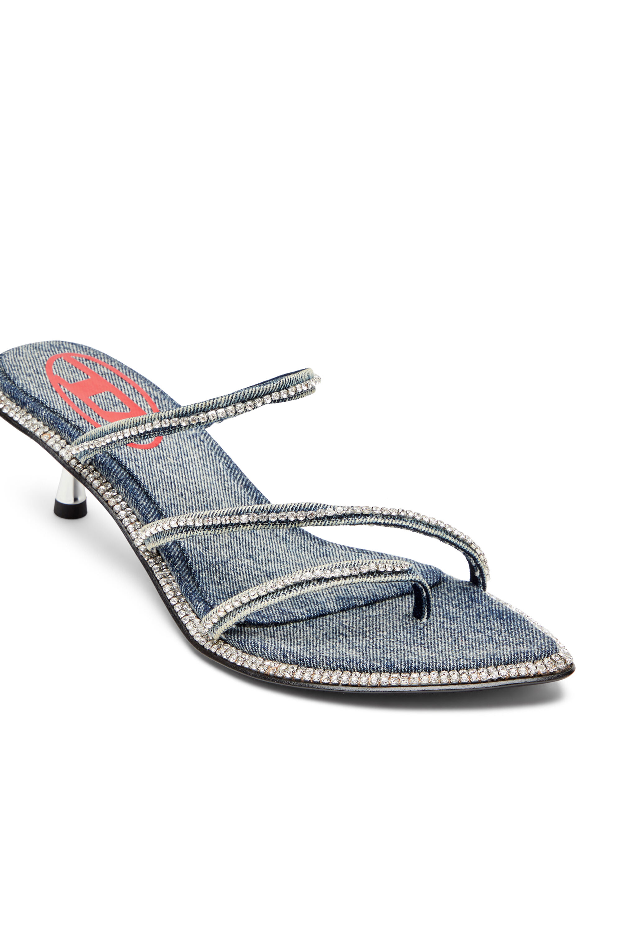 Diesel - D-HAVANNA KITTIE, D-Havanna-Mules à petits talons en denim avec cristaux Femme in Bleu - 4