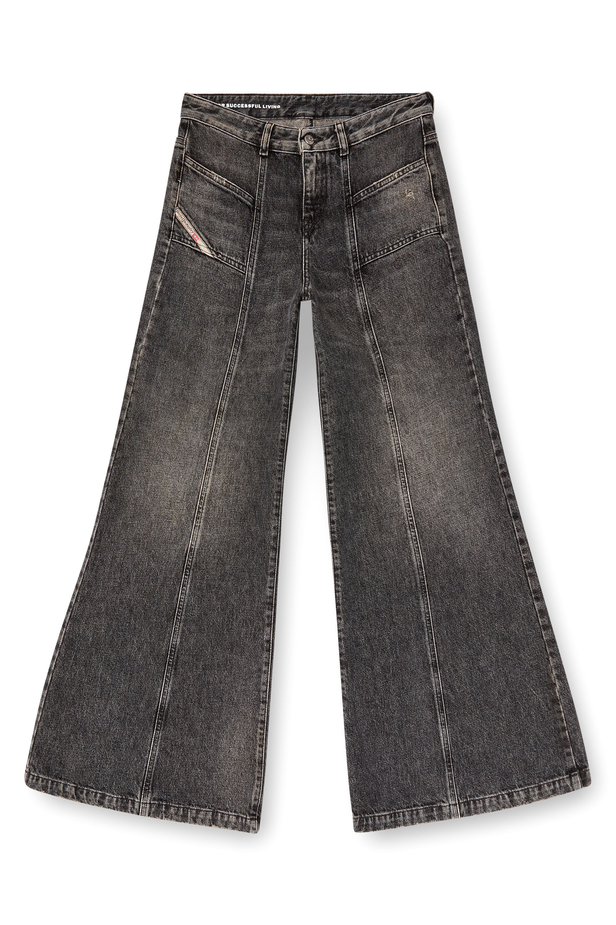 Diesel - Flare Jeans D-Akii 007Z2 Femme, Noir/Gris foncé - Image 2