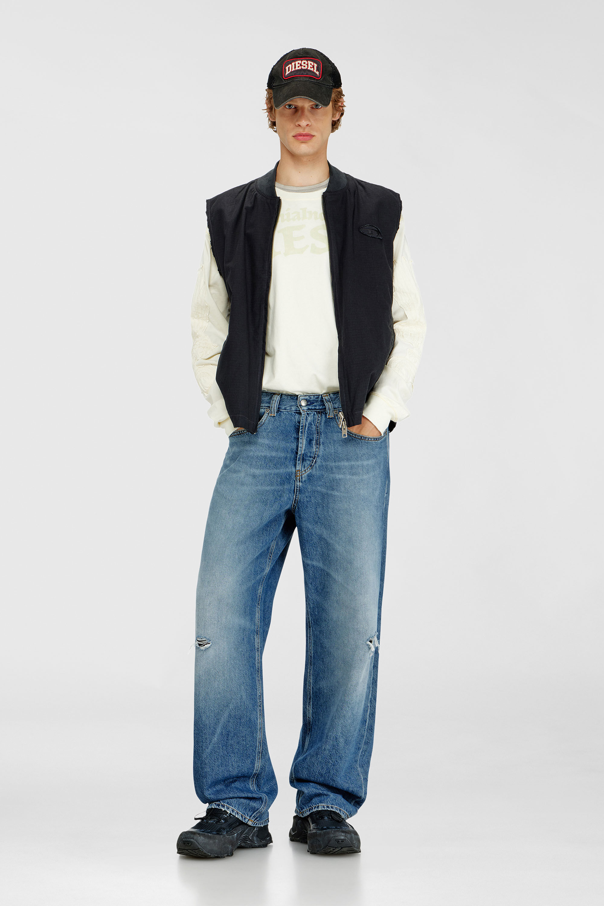 Diesel - Relaxed Jeans 2001 D-Macro 09P61 Homme, Bleu moyen - Image 2