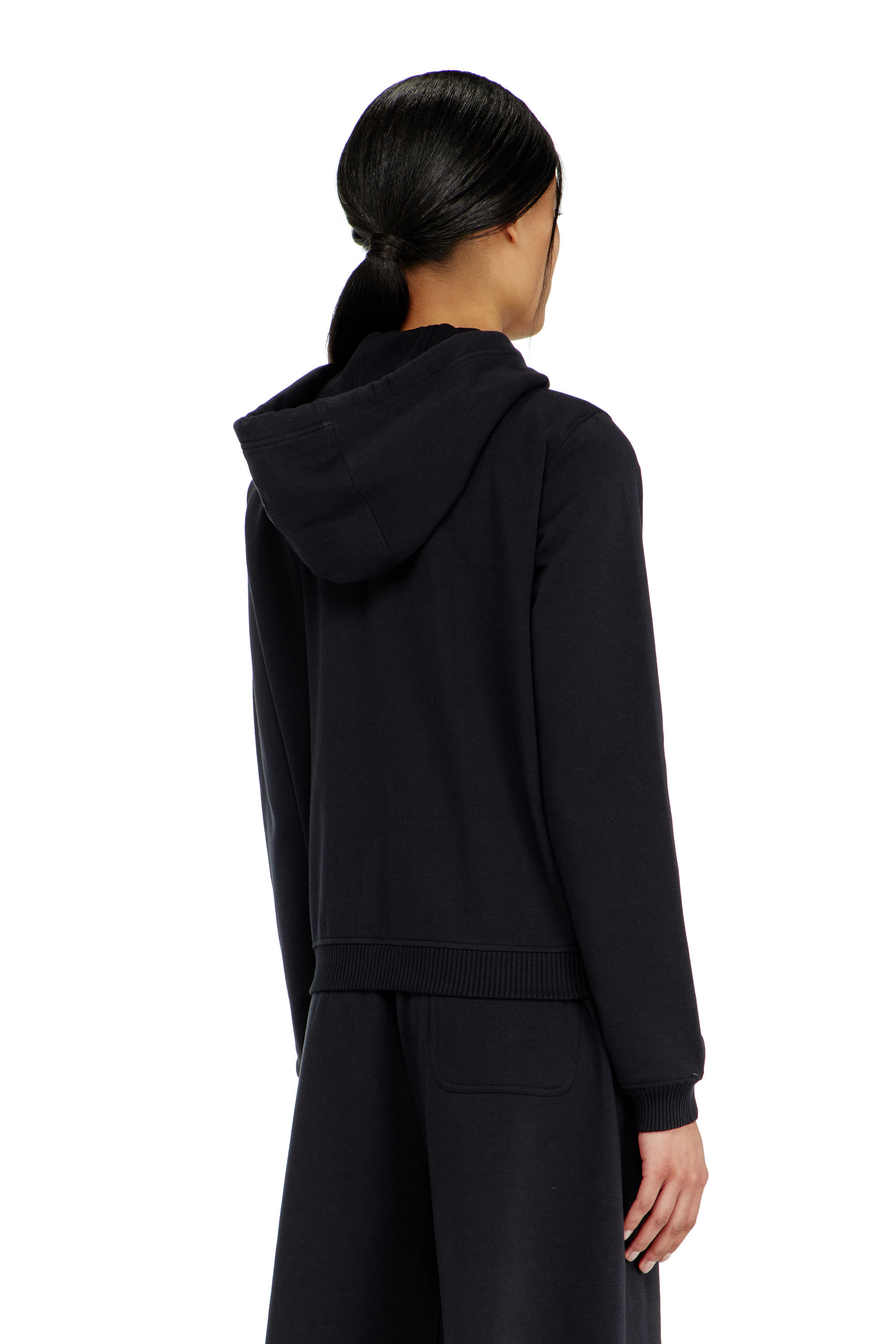 Diesel - HARRIET-D-CORE, Sweat &agrave; capuche en m&eacute;lange de coton gratt&eacute; Femme in Noir - 3