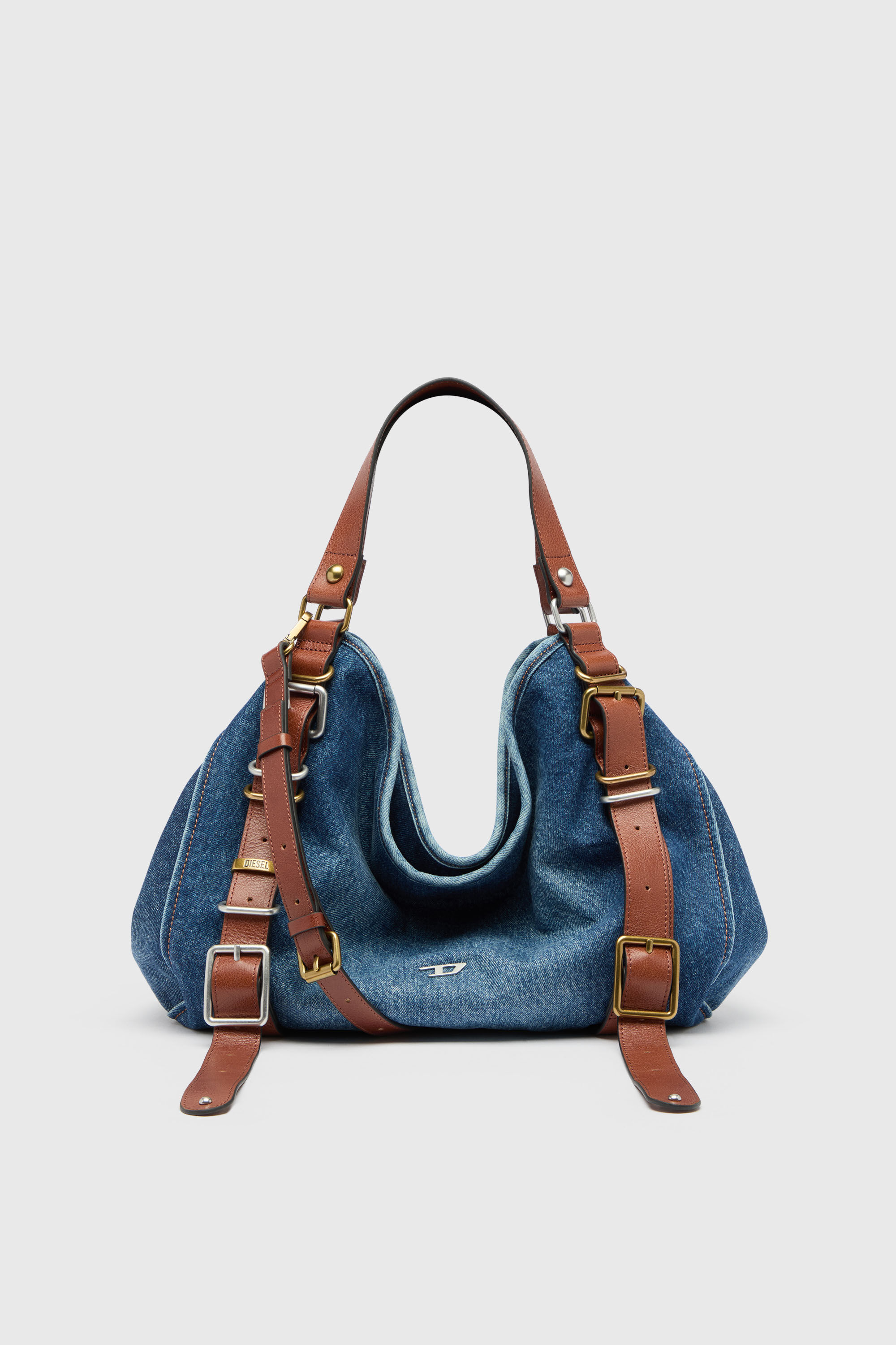 Diesel - D-ONE TOPHANDLE M, D-One-Medium sac &agrave; poign&eacute;e sup&eacute;rieure en denim et cuir Femme in ToBeDefined - 1