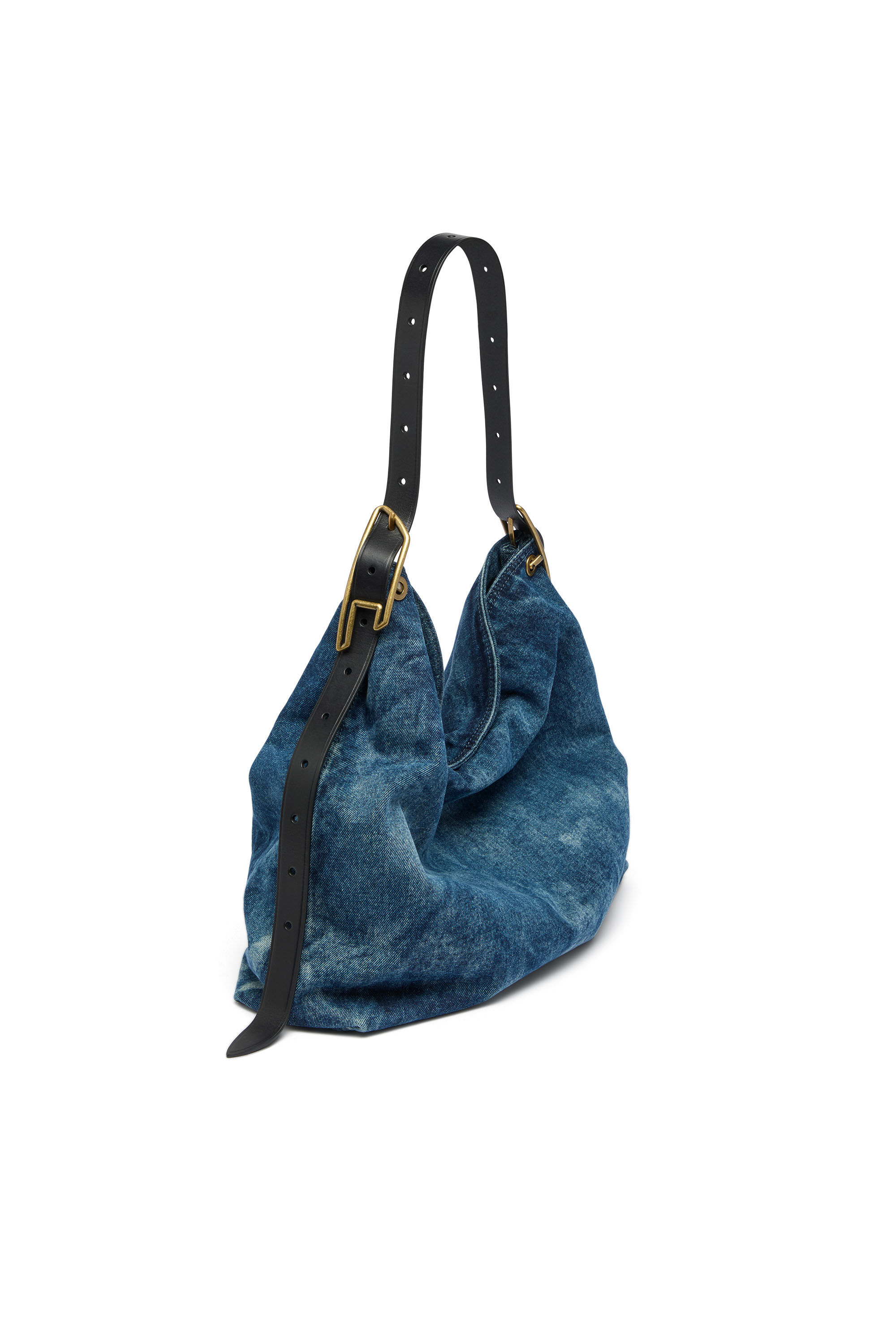 Diesel - D-LINE HOBO L, D-Line-Sac hobo en denim Femme in Bleu - 7