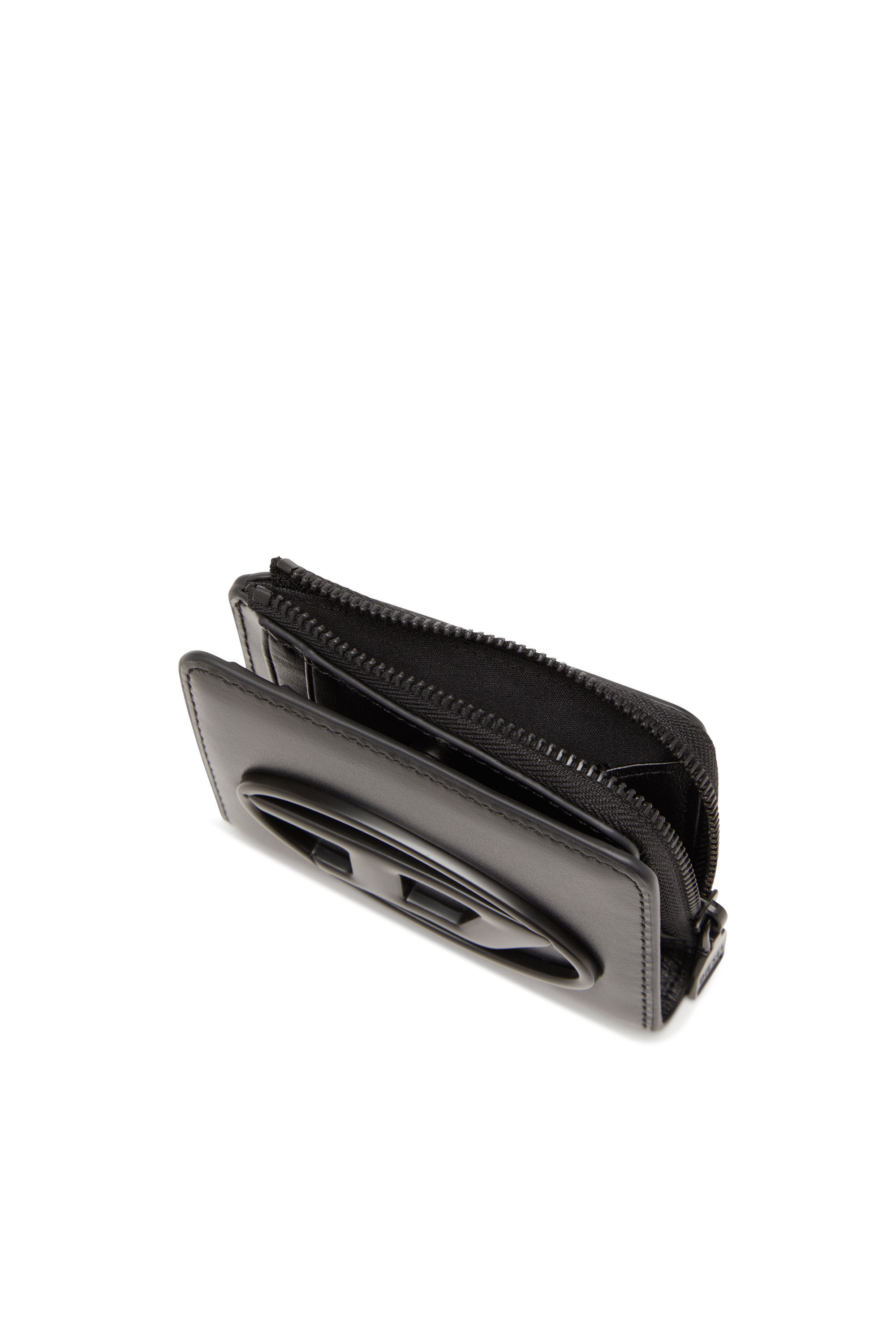 Diesel - HOLI-D CARD HOLDER ZIP L, Mixte Porte-cartes en cuir lisse in Noir - Image 4