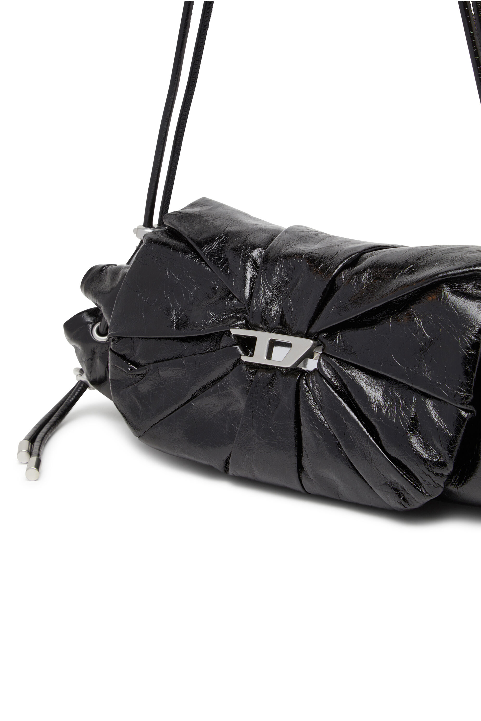 Diesel - SCRUNCH-D SHOULDER S, Scrunch-D S-Sac à bandoulière en cuir froissé Femme in Noir - 2