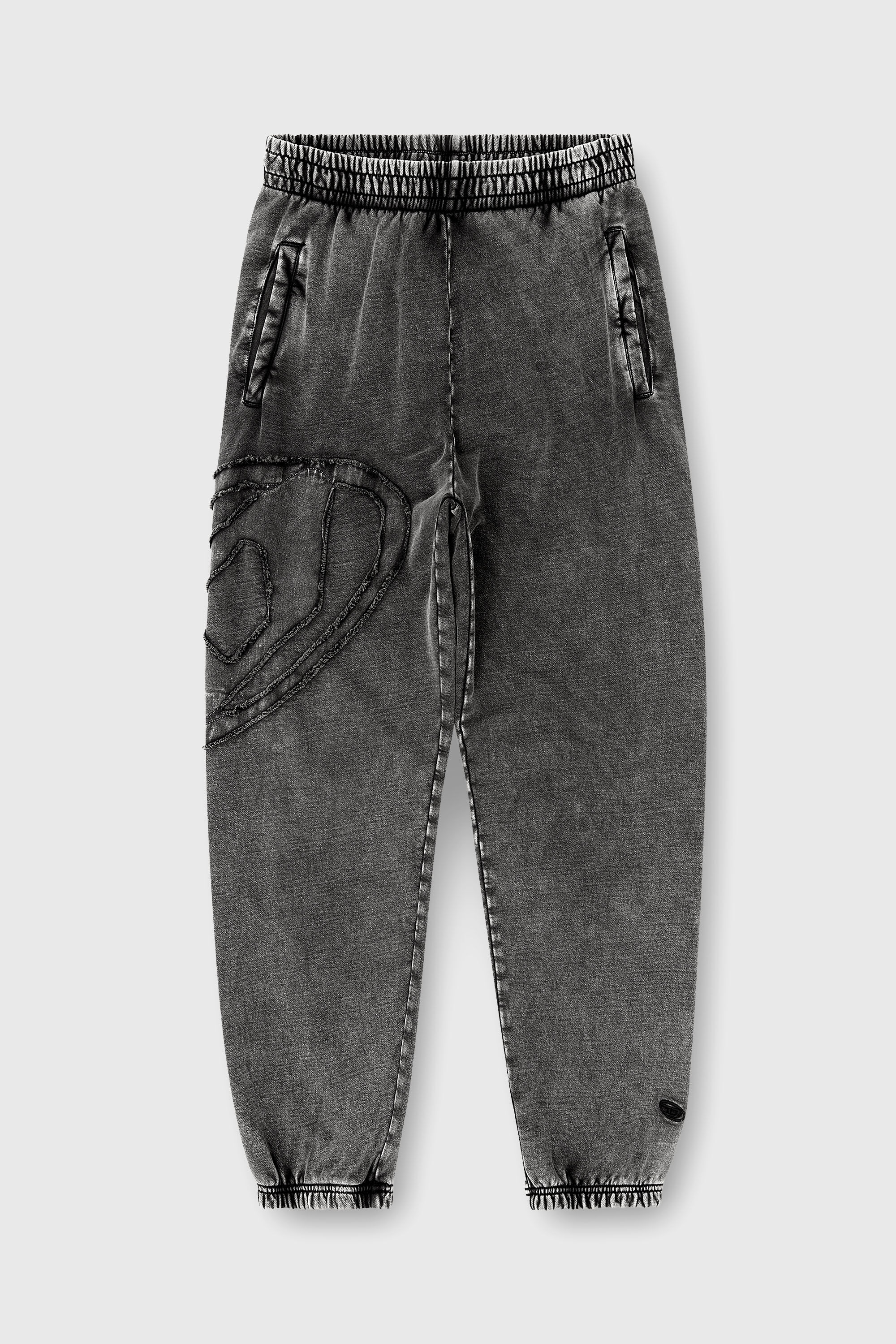 Diesel - P-MARKY-DEN, Man's Organic cotton sweatpants with Oval D patch in Dark grey - 2