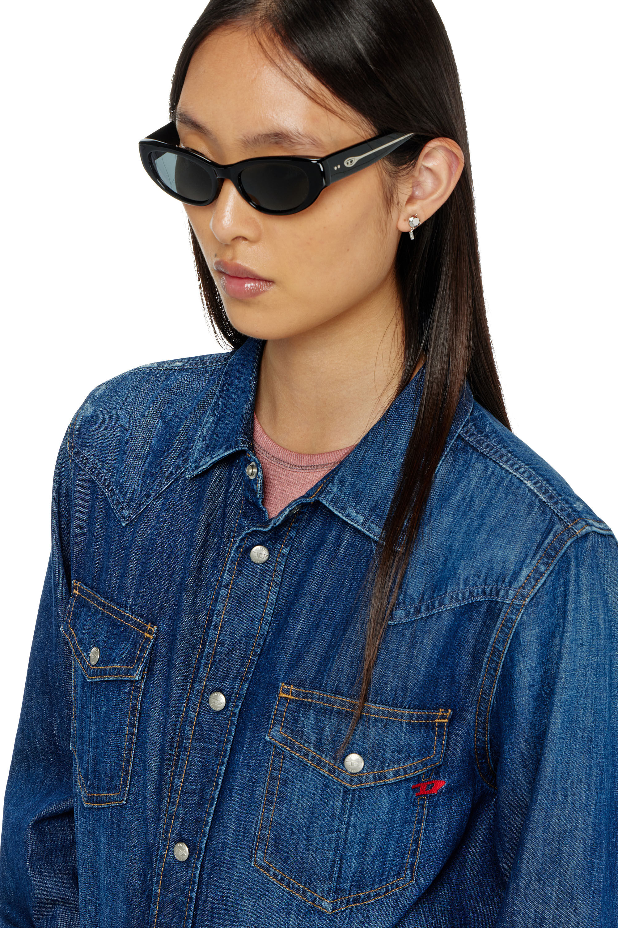 Diesel - 0DL2010U, Lunettes de soleil style &oelig;il de chat Mixte in Noir - 4