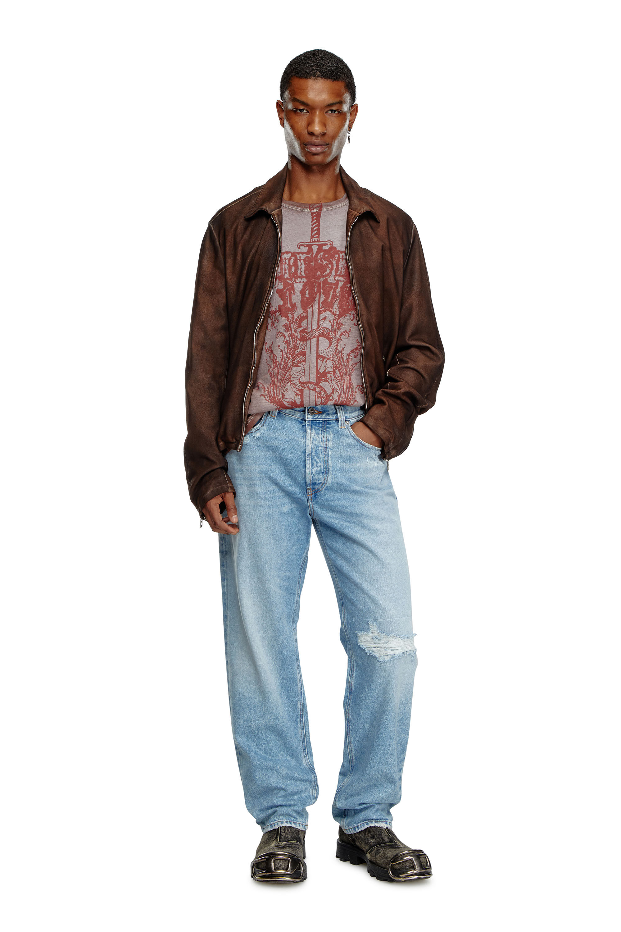 Diesel - Straight Jeans 2010 D-Macs 09J80, Bleu Clair - Image 1