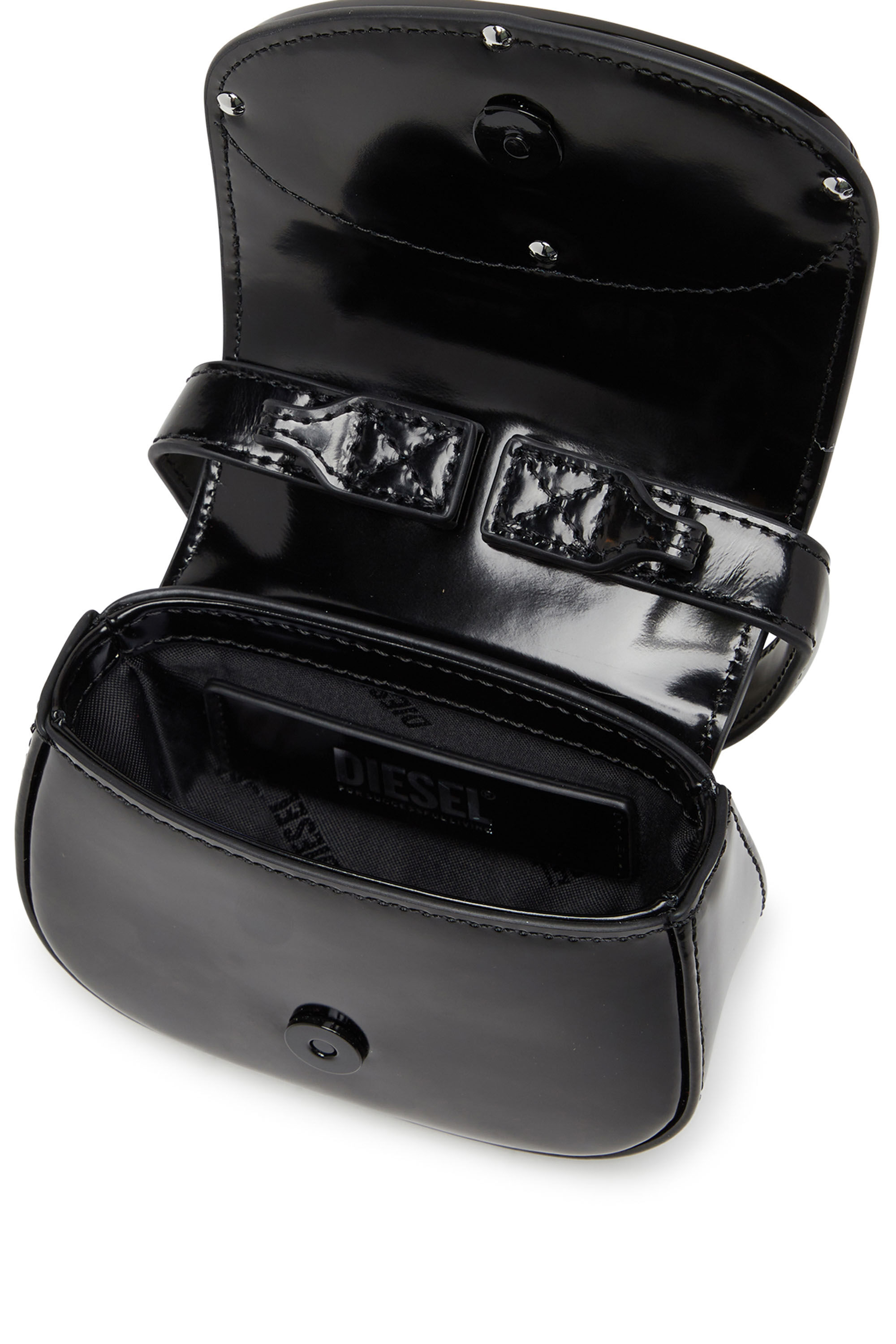 Diesel - 1DR-XS-S, Woman's 1DR-XS-S-Iconic mini bag in mirrored leather in Black - 5