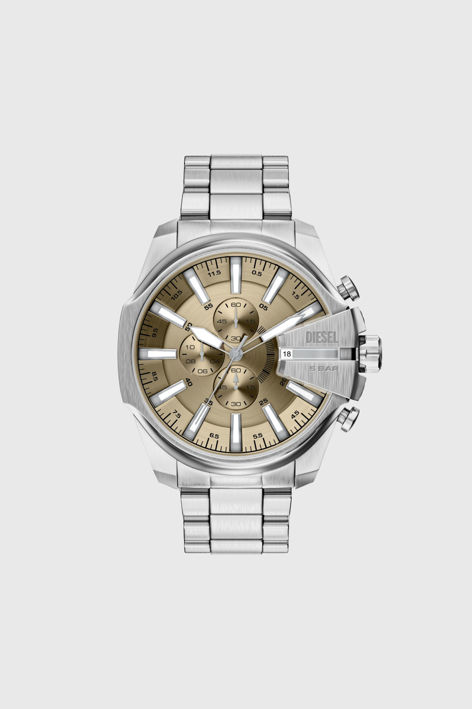 Diesel - DZ4702 WATCH, Montre Mega Chief Slim en acier inoxydable Homme in Gris argent&eacute; - 1