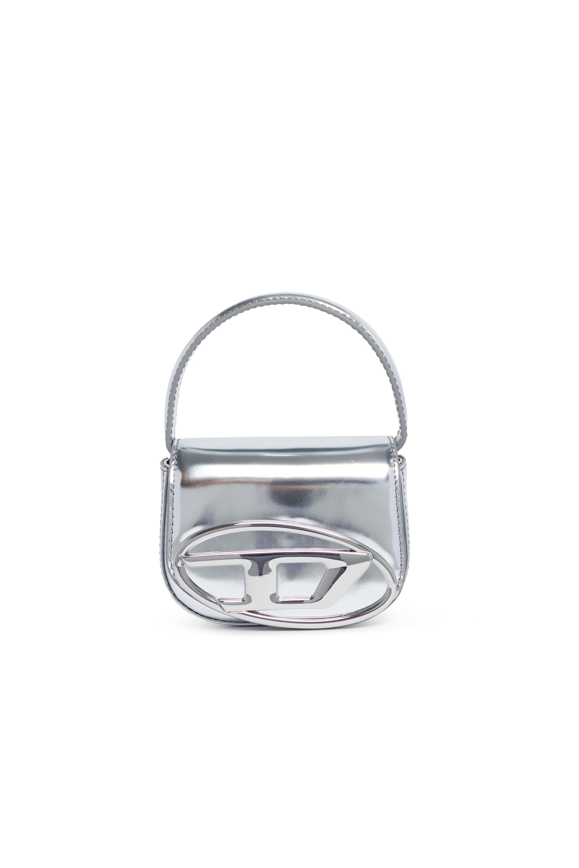 Diesel - 1DR XS, Mini sac iconique en cuir mat métallisé Femme in Gris argenté - 1