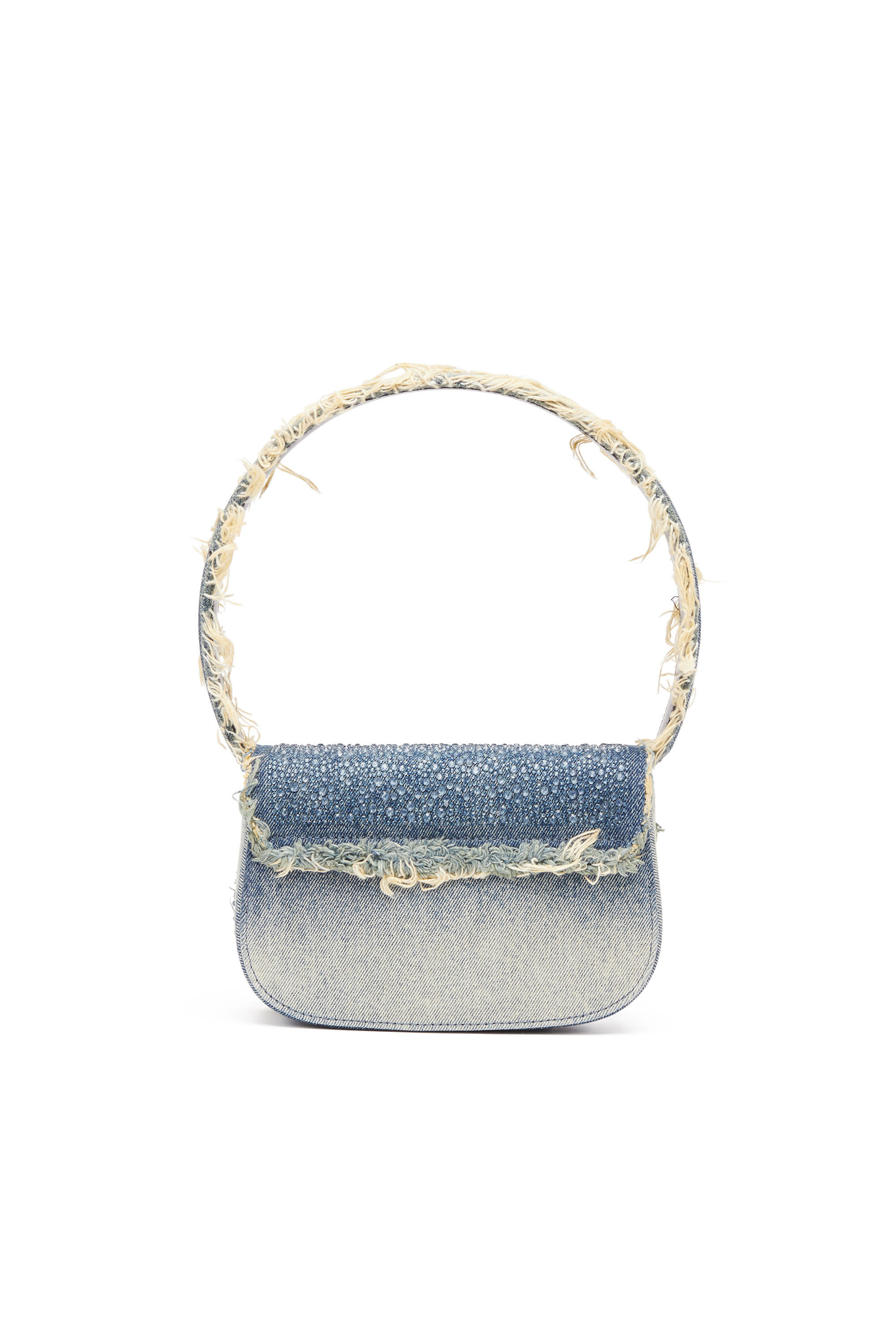 Diesel - 1DR, 1DR-Sac épaule iconique en denim et cristaux Femme in Bleu - 3