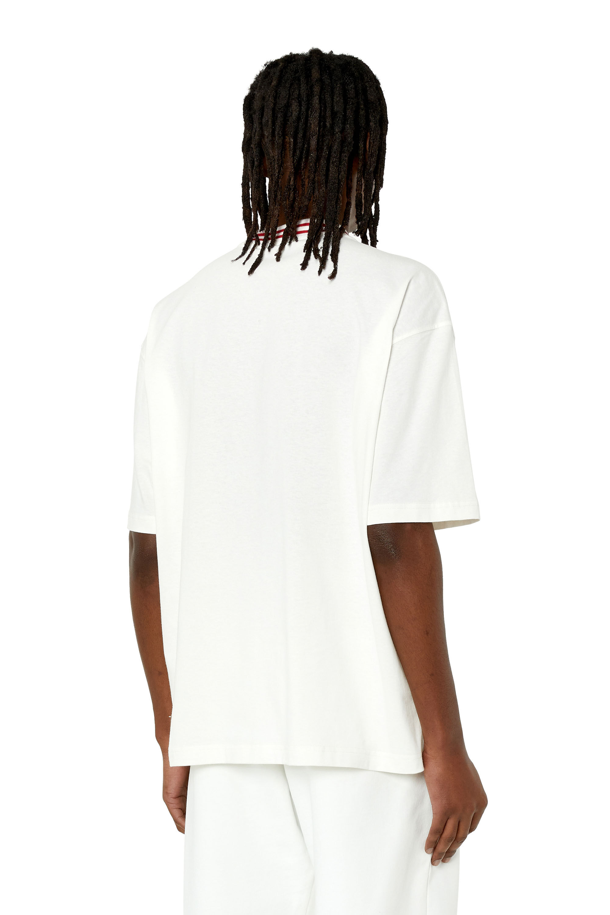 Diesel - T-WASH-G6, T-shirt avec logo couronne brodé Homme in Blanc - 4