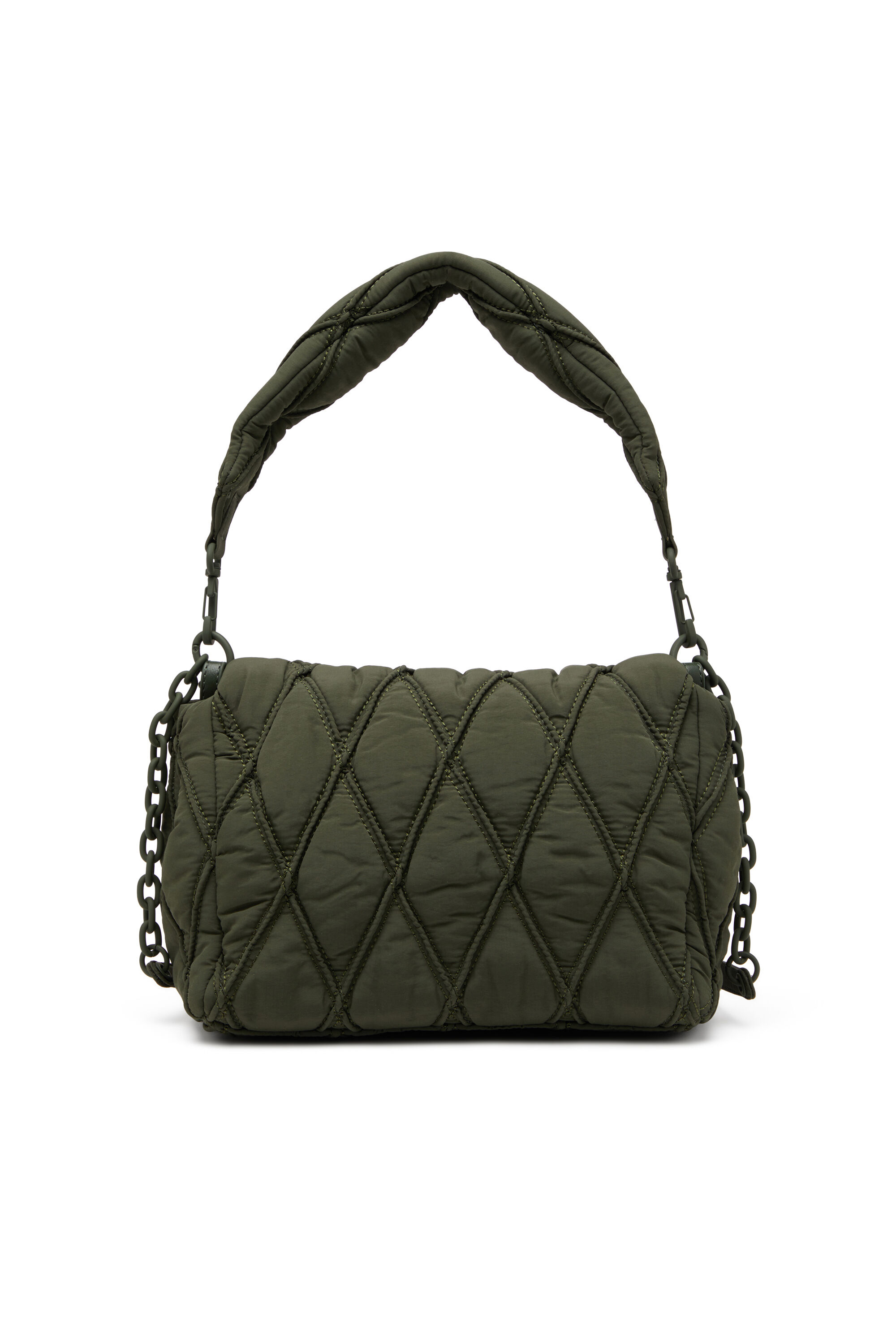 Diesel - CHARM-D SHOULDER M, Charm-D M-Sac à bandoulière en nylon matelassé Femme in Vert - 3