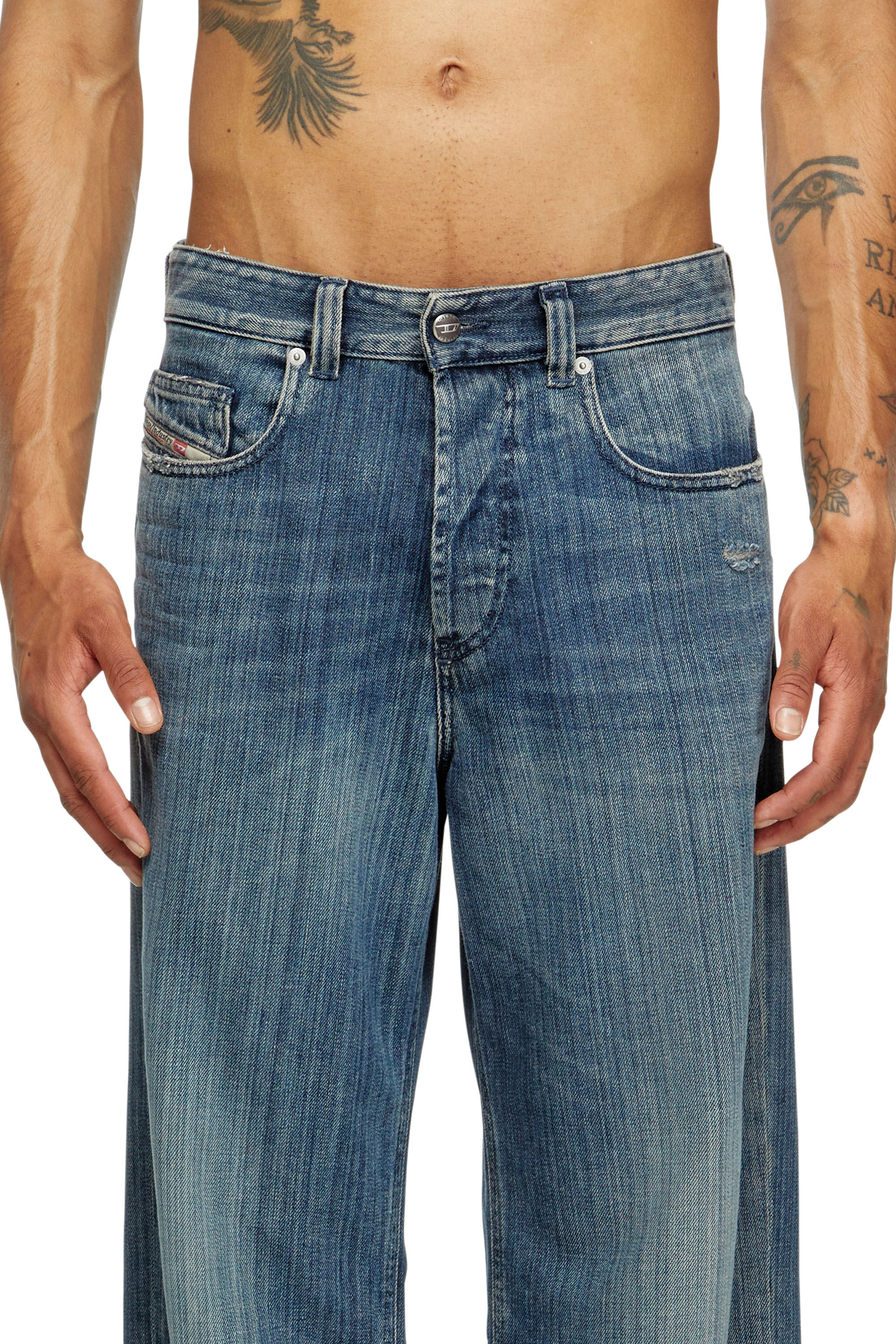 Diesel - Relaxed Jeans 2001 D-Macro 09M09 Homme, Bleu Foncé - Image 5