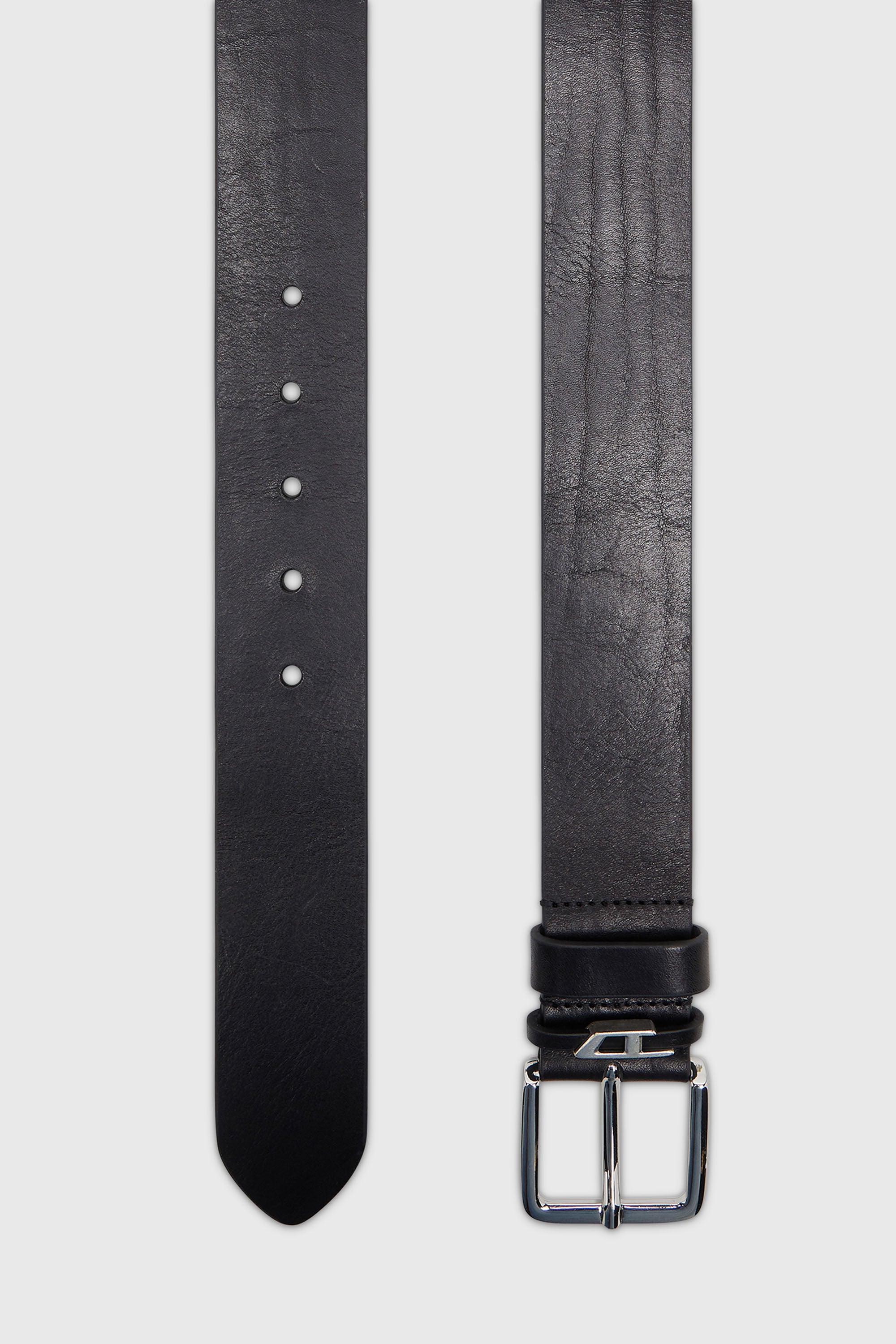 Diesel - B-D LOOP, 4 cm ceinture en cuir froiss&eacute; Homme in Noir - 2