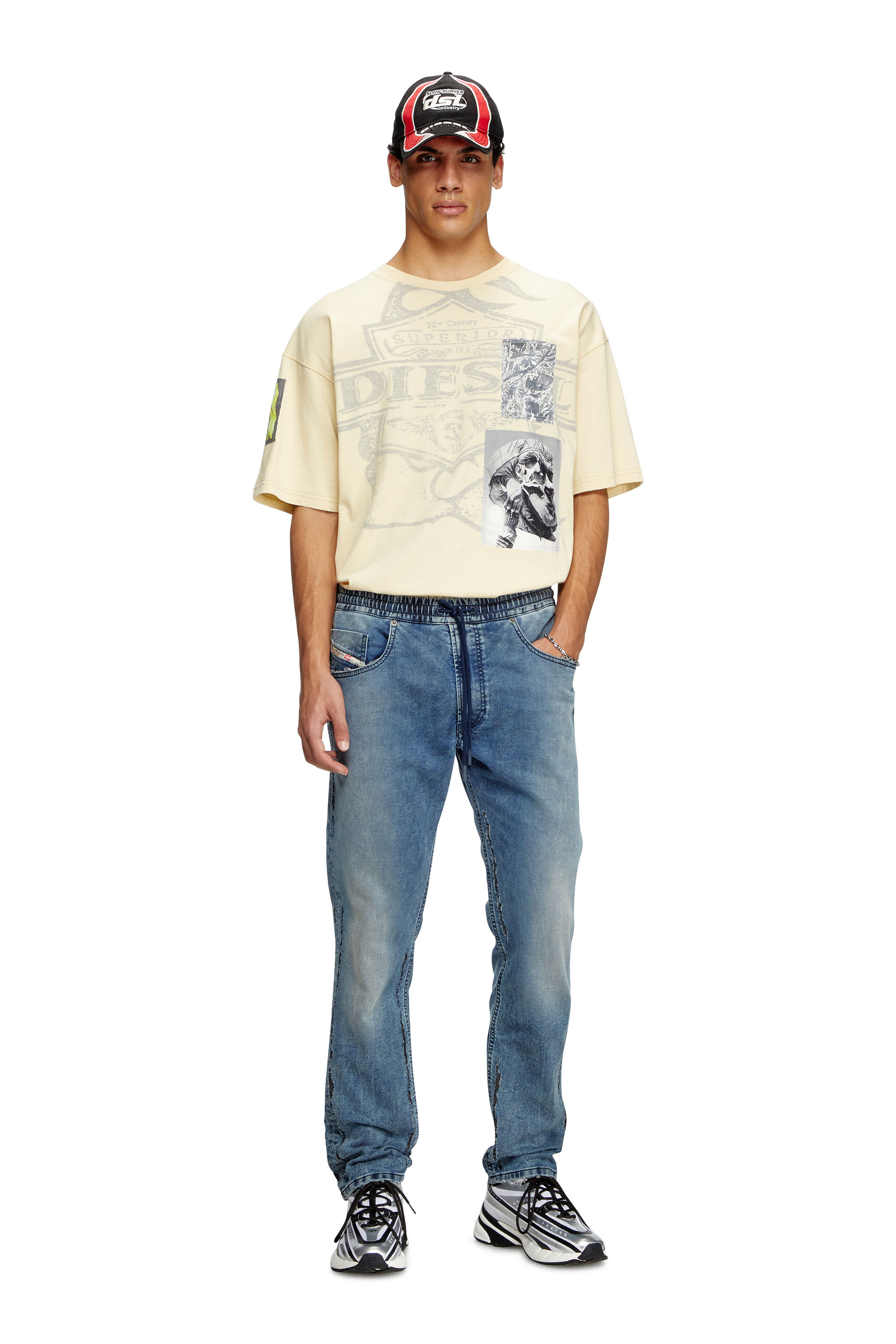 Diesel - Regular 2030 D-Krooley Joggjeans® 09K64 Homme, Bleu moyen - Image 1