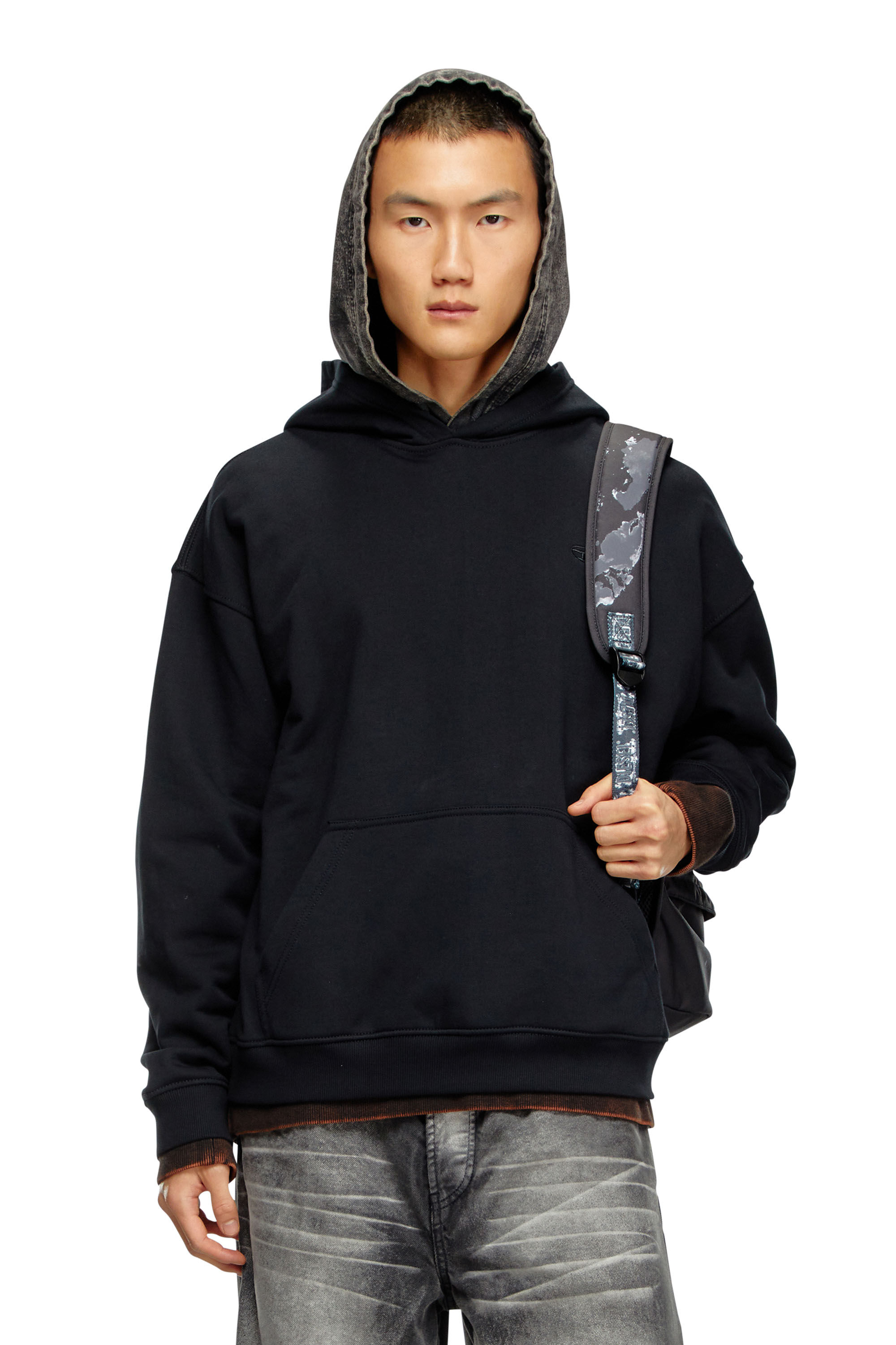 Men's Hoodie with bleached logo | Multicolor | Diesel