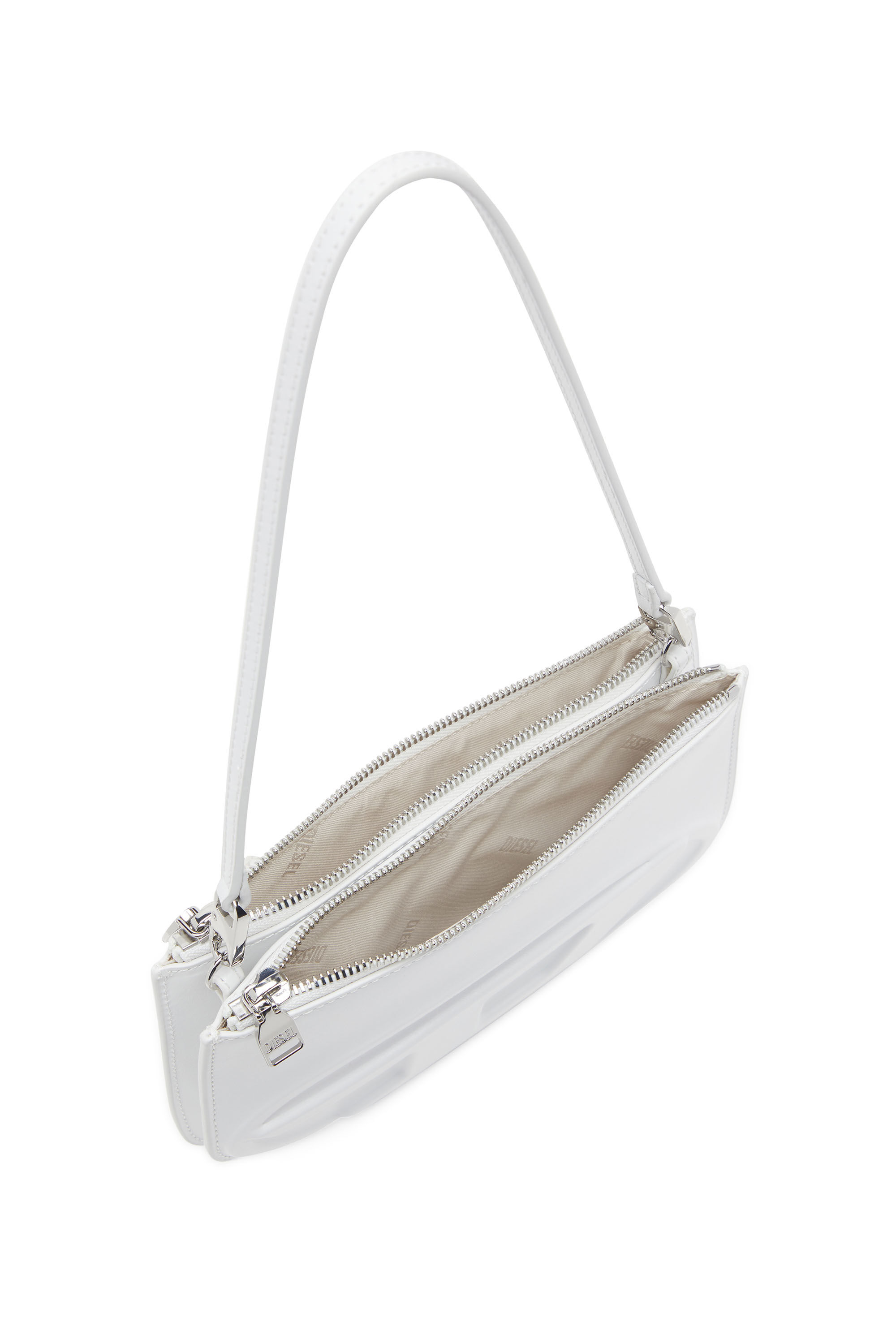 Diesel - 1DR TWIN, 1DR Twin-Sac épaule à deux pochettes en cuir imprimé Femme in Blanc - 5
