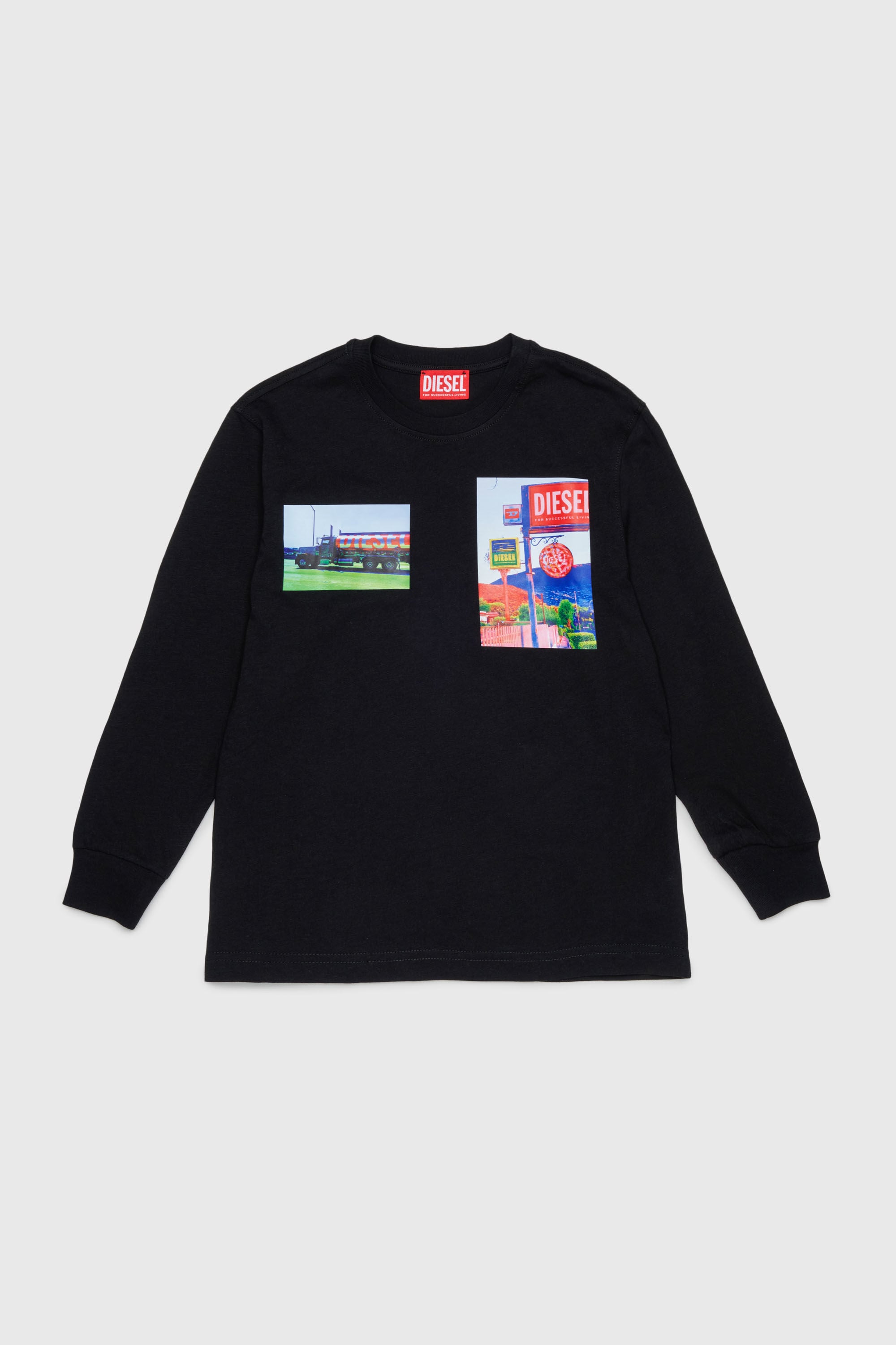 Diesel - TFORMY OVER, T-shirt &agrave; manches longues avec photo prints Homme in Noir - 1
