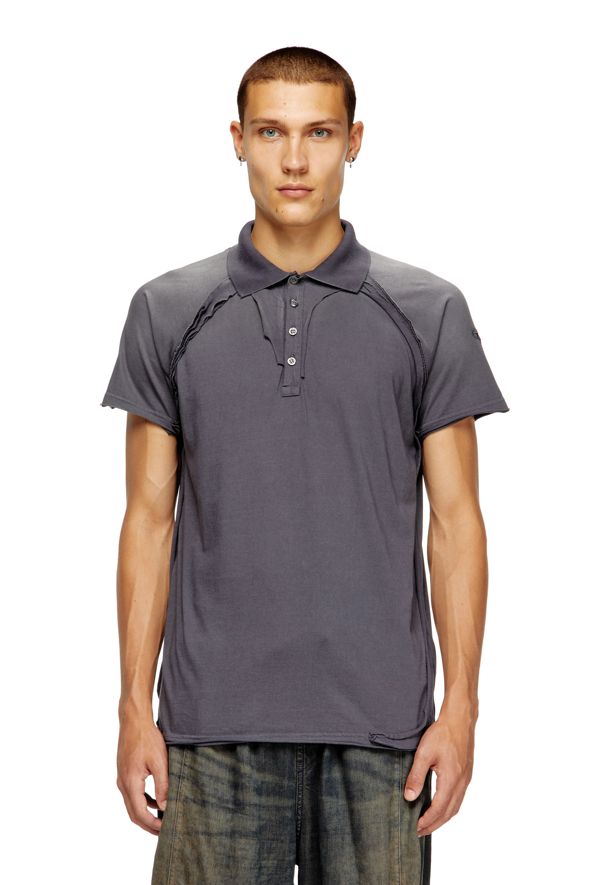 Diesel - T-NORY, Polo avec effet peel-off Homme in Gris - 1