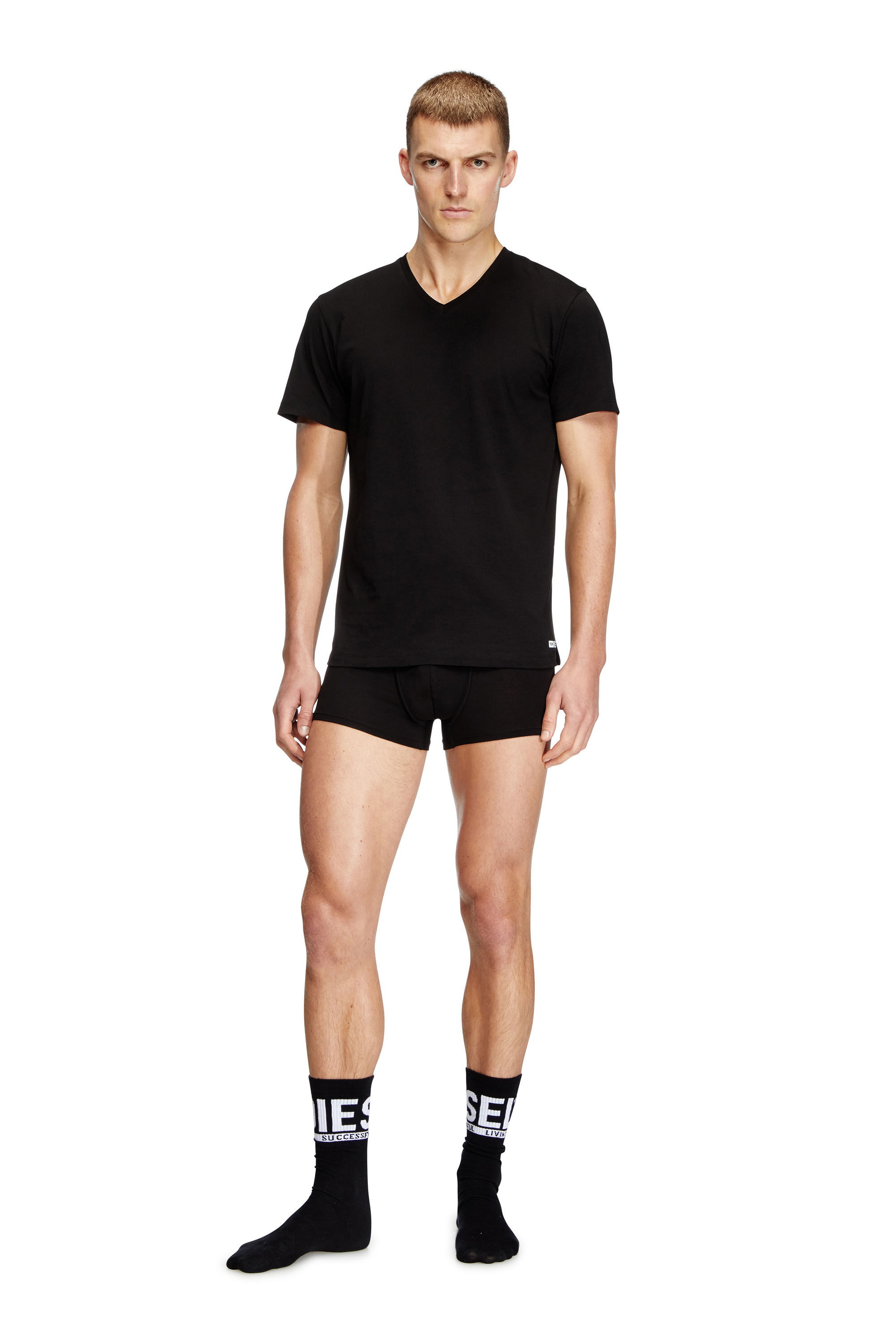 Diesel - MICHAEL-D-BOX-3PACK, Lot de trois T-shirts avec col en V Homme in Noir - 1