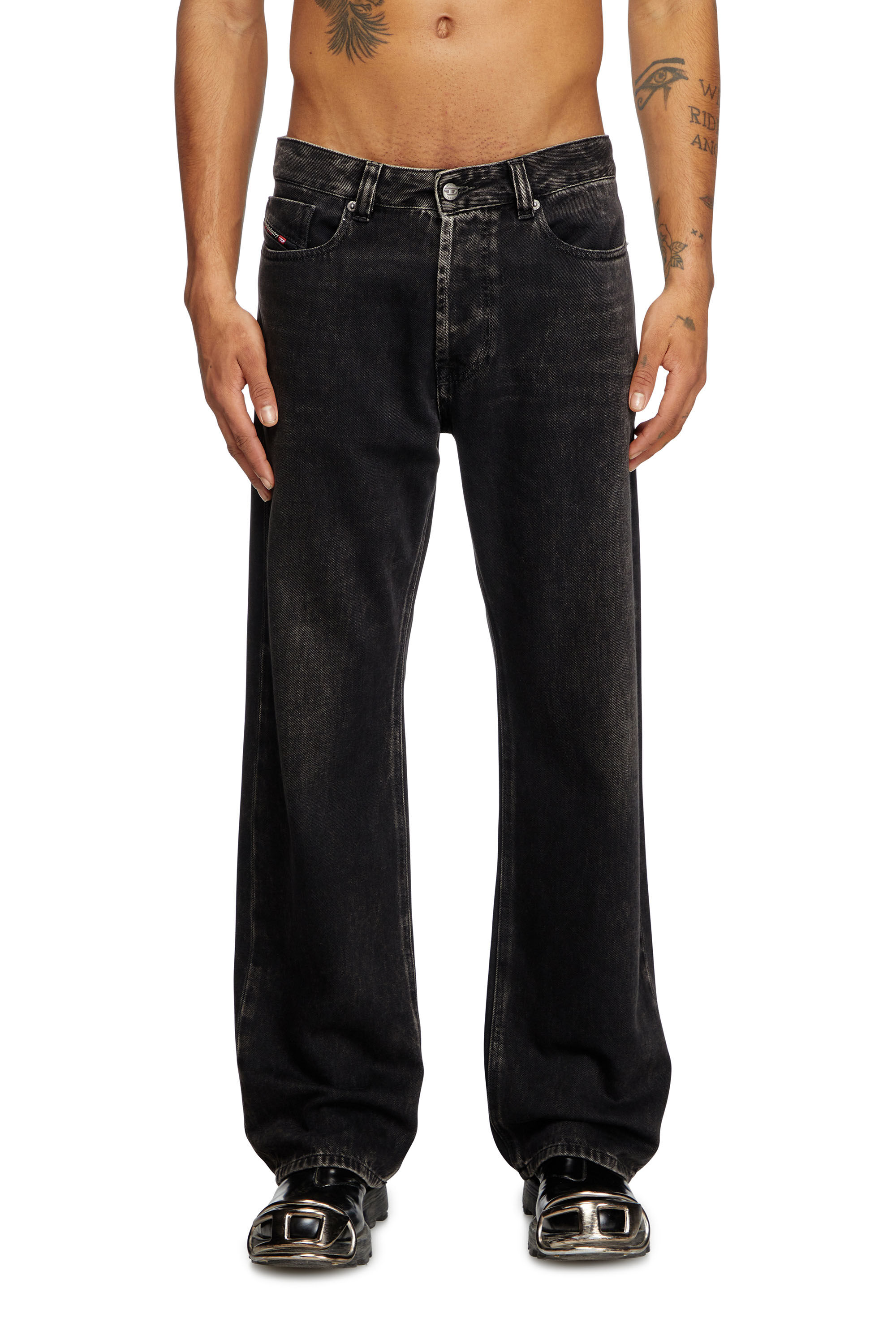 Diesel - Relaxed Jeans 1980 D-Eeper 09J96 Homme, Noir/Gris foncé - Image 3