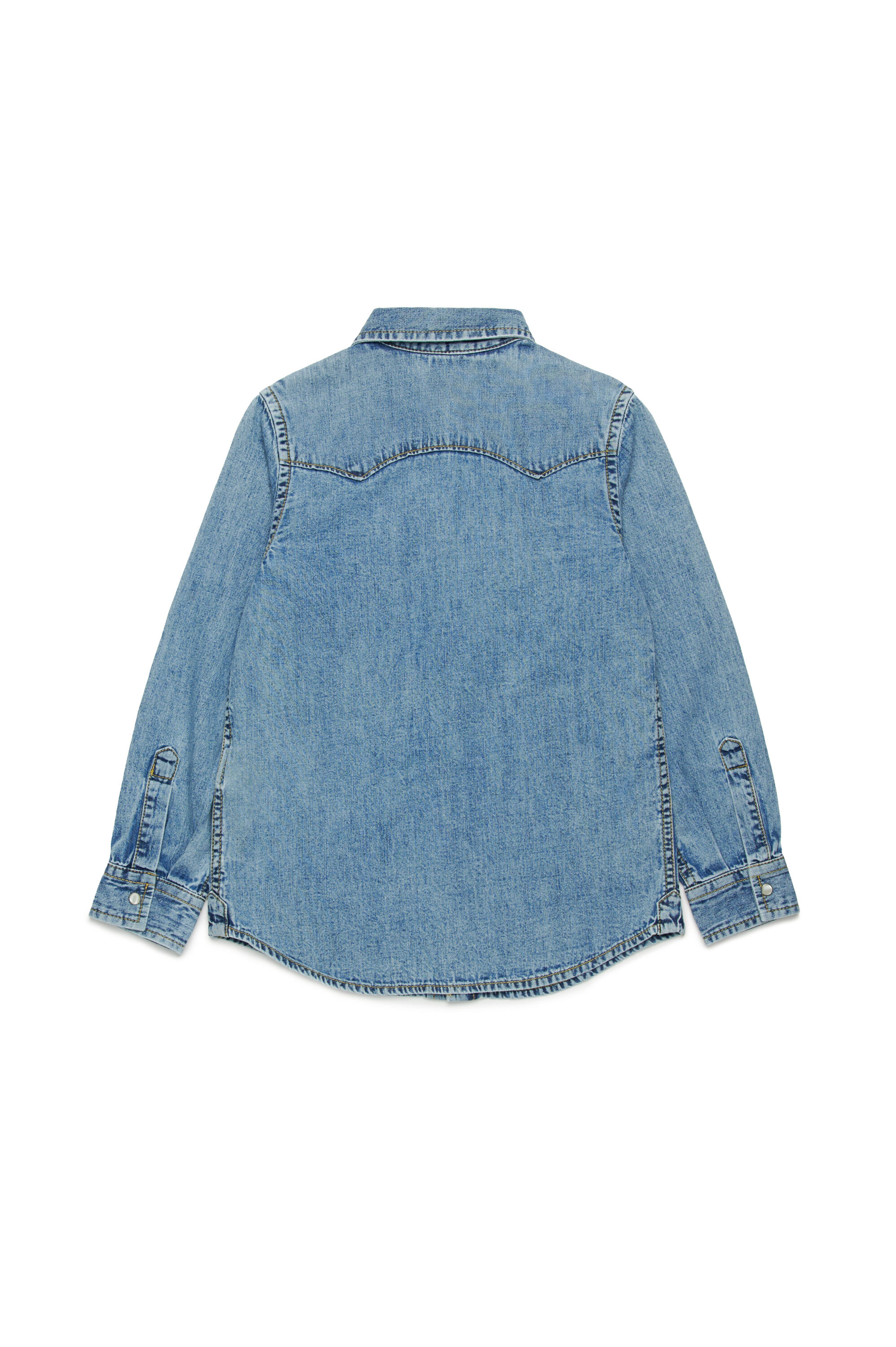 Diesel - CEKO, Chemise Western en denim avec broderie Oval D Homme in Bleu - 2