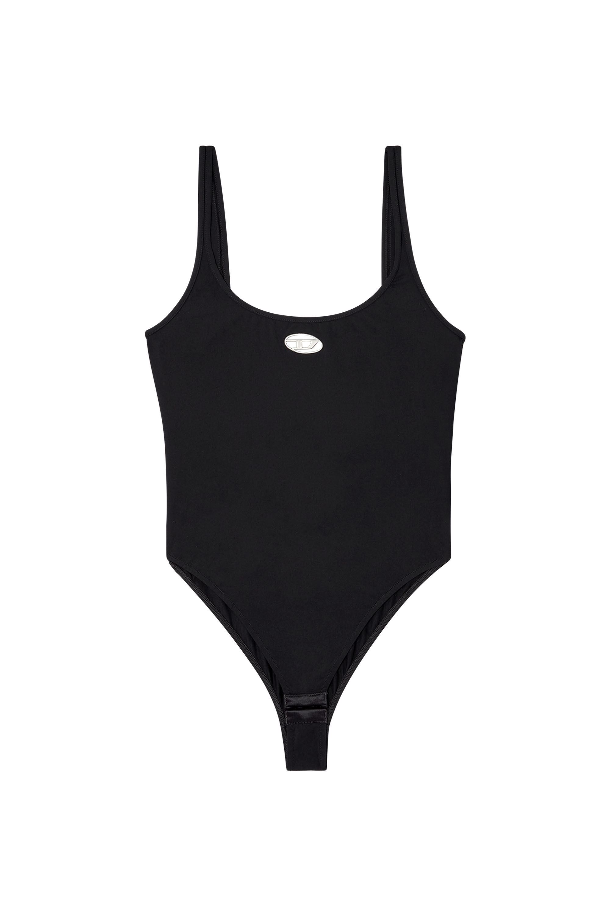 Diesel - MEGAN-UTLT, Body en microfibre avec logo découpé Femme in Noir - 2