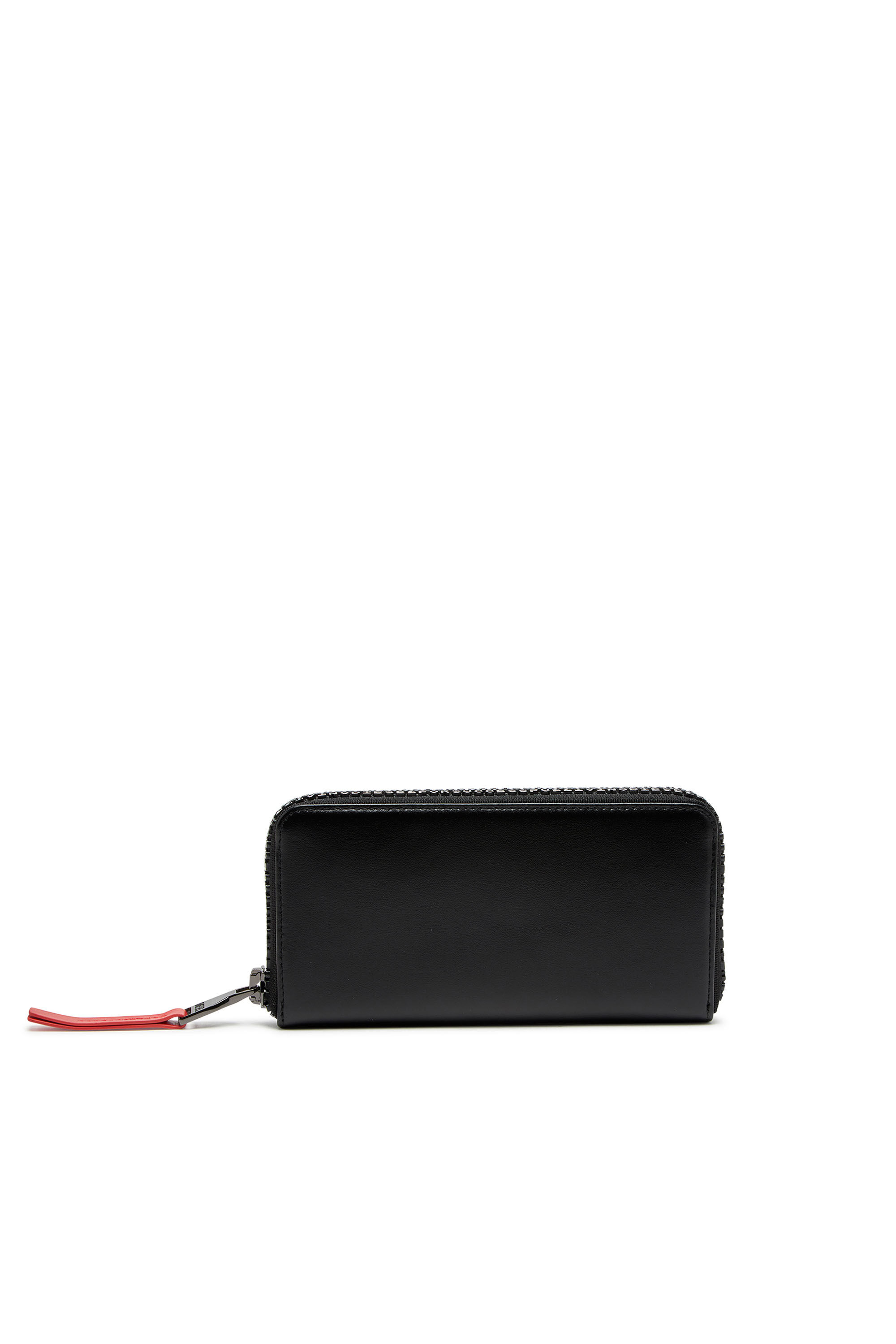 Diesel - ZIP-D CONTINETAL L, Portefeuille long en cuir avec zip à logo Homme in Noir - 1
