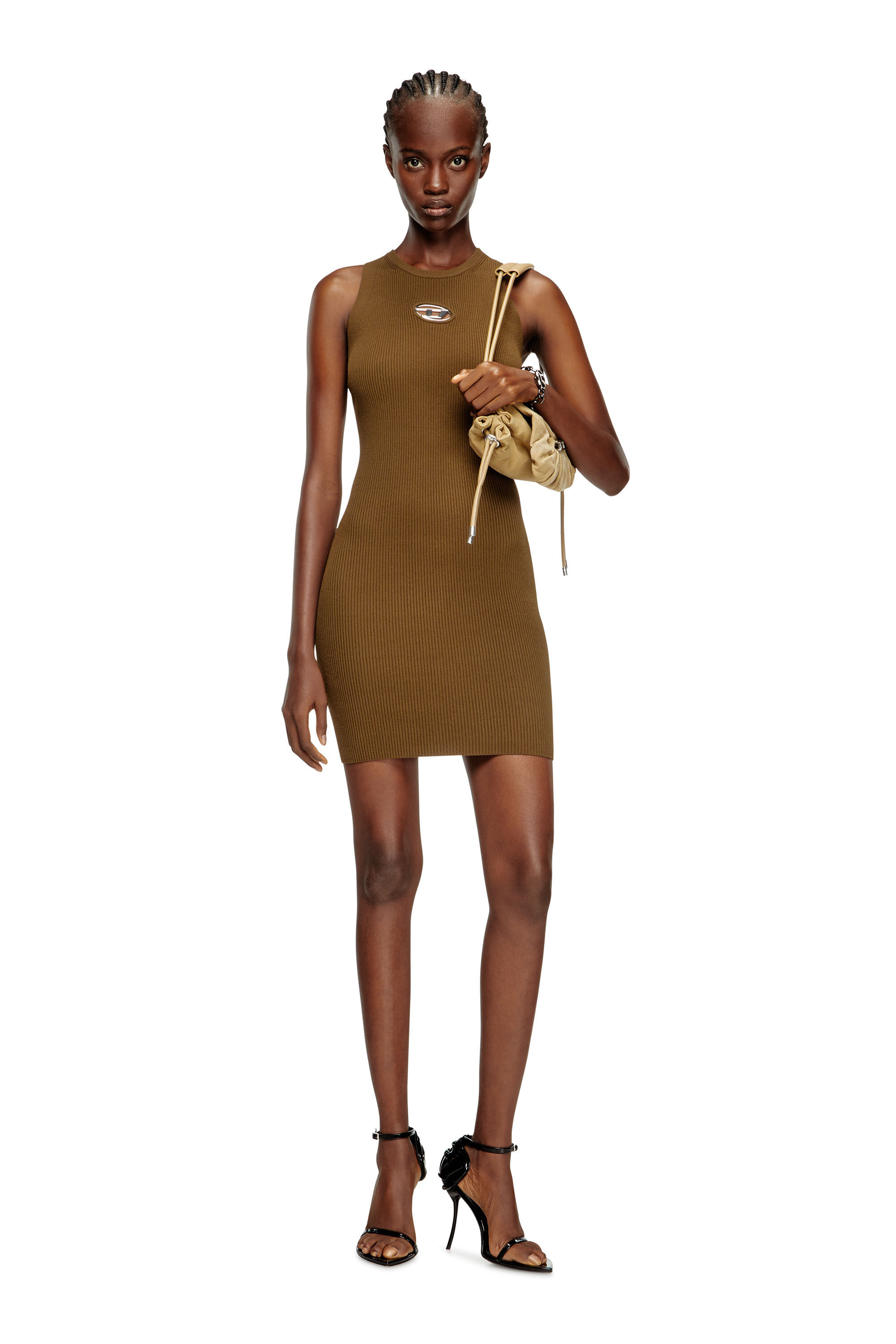 Diesel - M-CADDIX, Robe sans manches en maille côtelée Femme in ToBeDefined - 1
