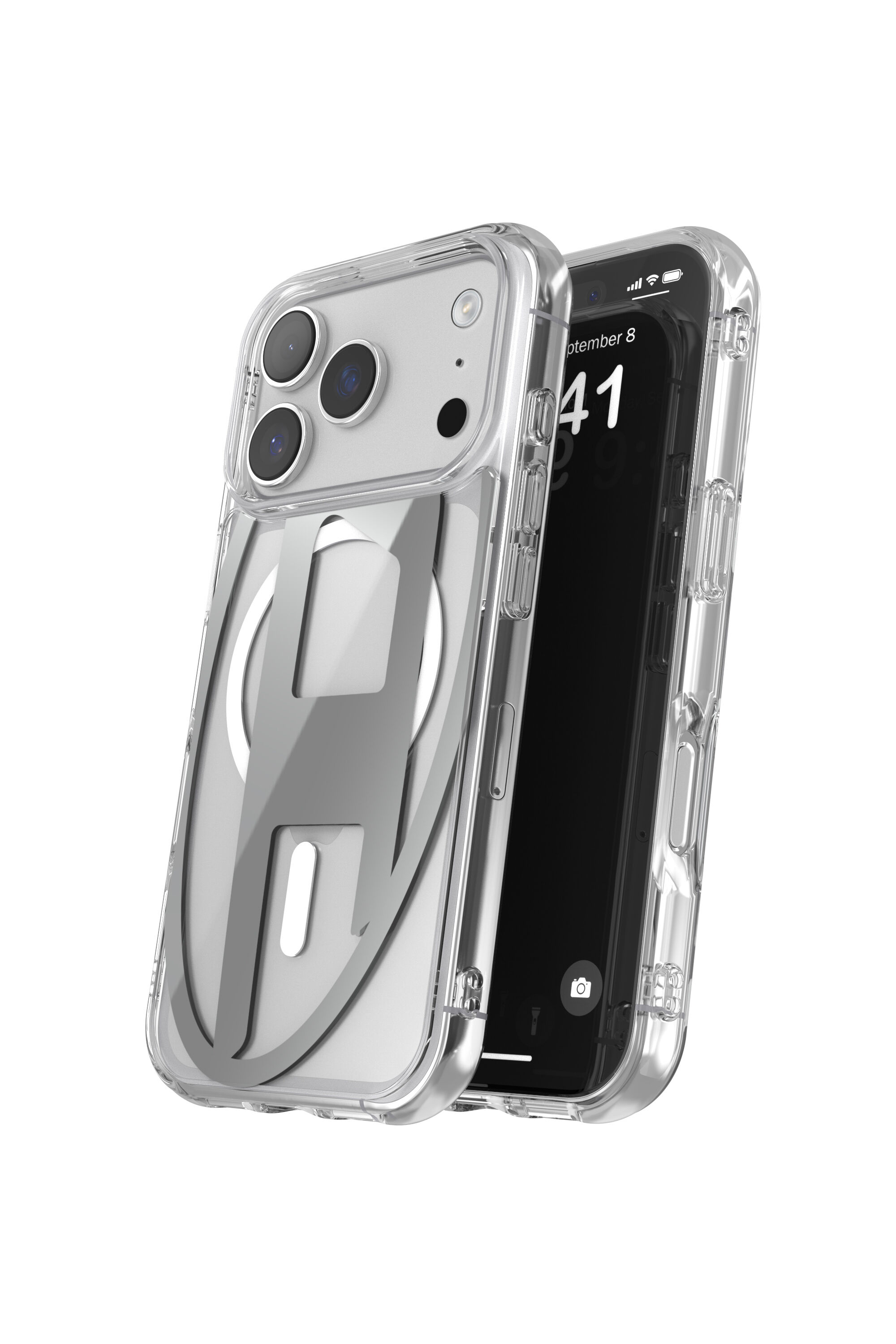 Diesel - 60413 AOP CASE, Étui métallique Oval D avec Magsafe pour iPhone 17 Pro Mixte in Gris - 3