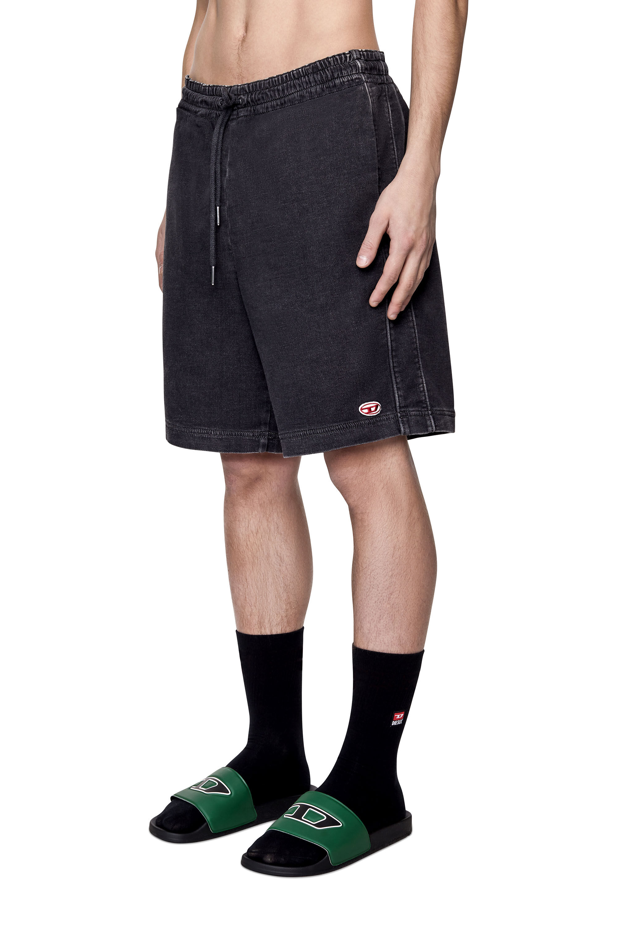 Diesel - D-BOXY TRACK DENIM SHORTS, Noir/Gris foncé - Image 5