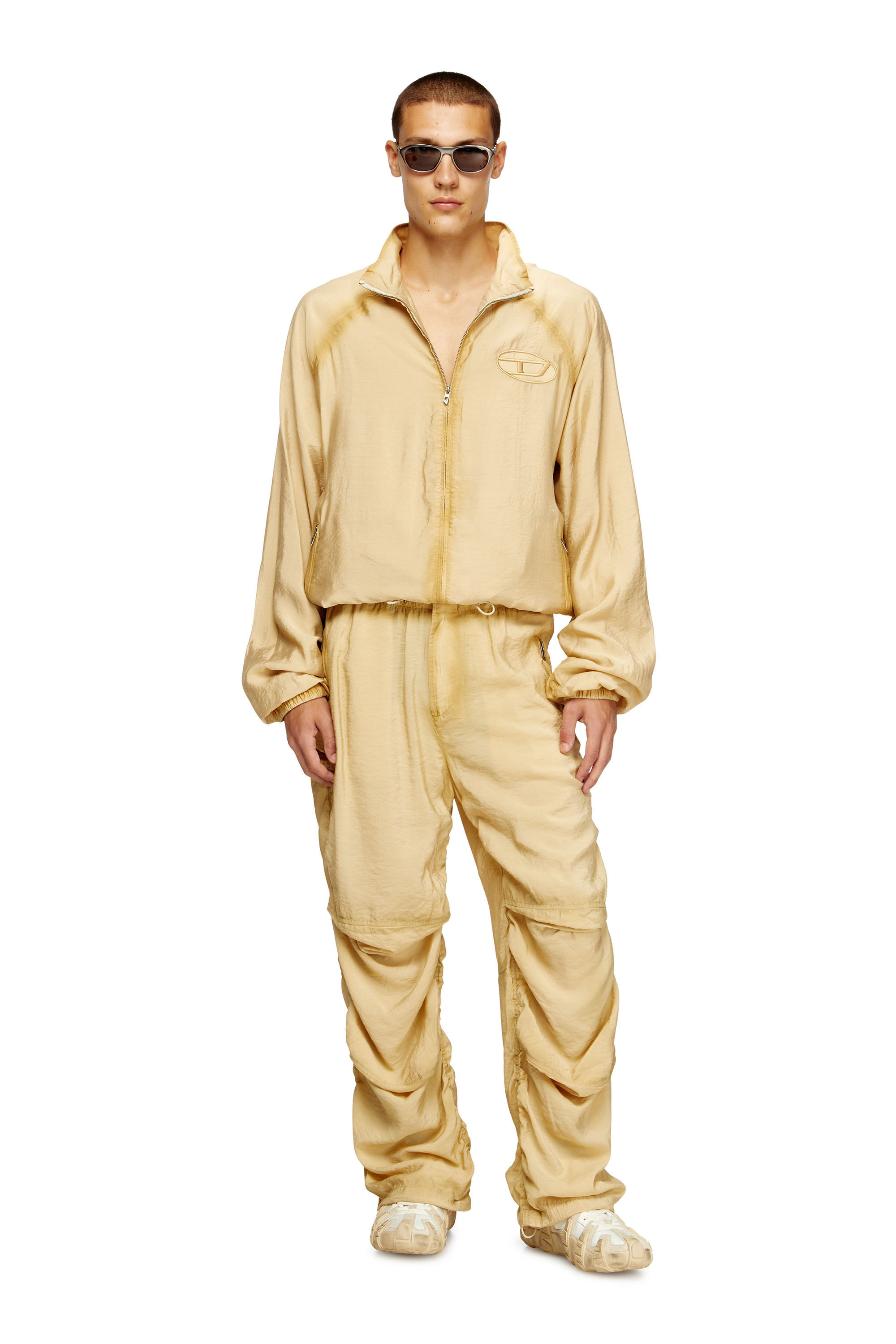 Diesel - J-HENRI-SOUVENIR, Veste de survêtement brodée style souvenir Homme in Beige - 1