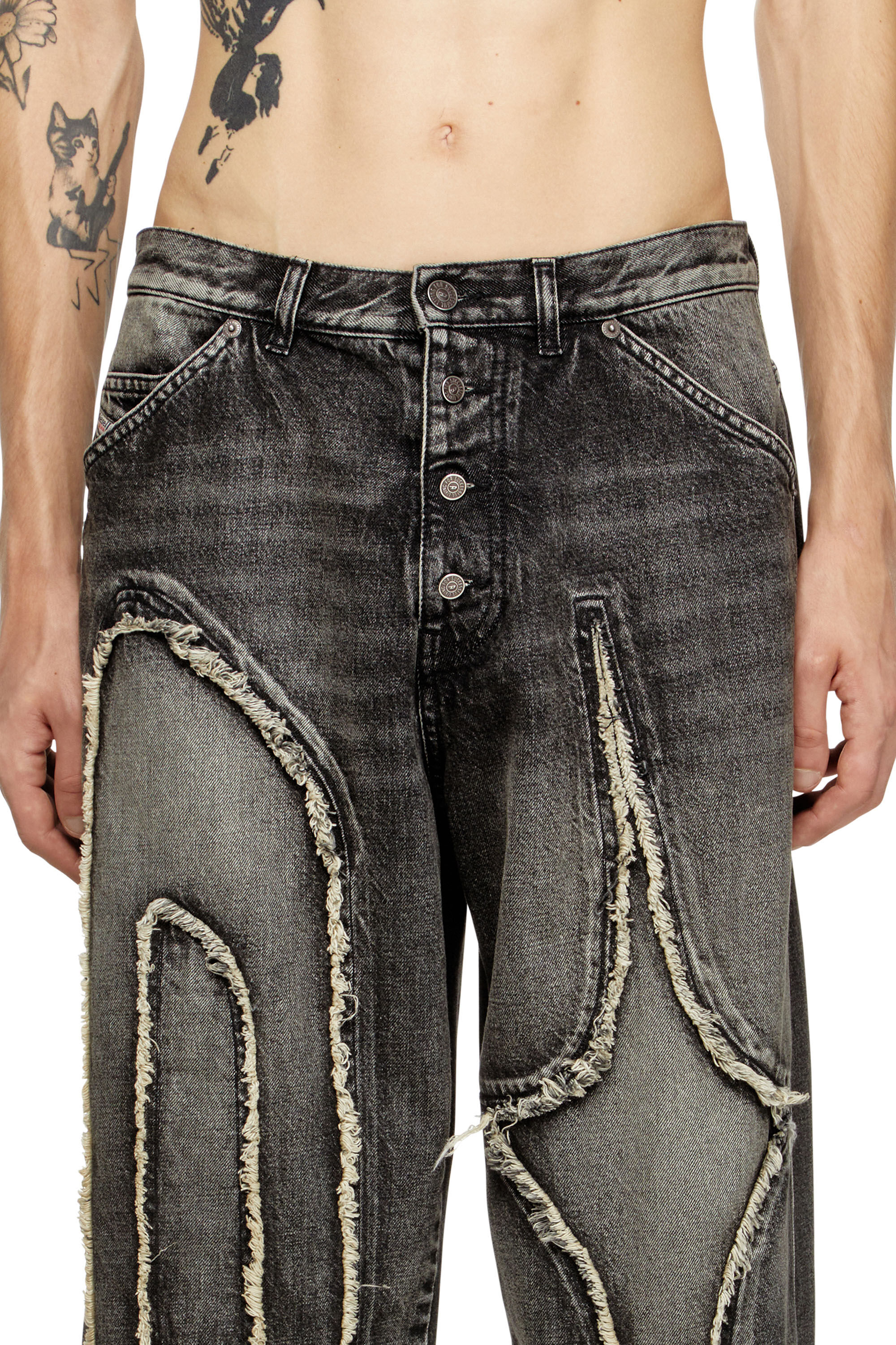 Diesel - Straight Jeans D-ThugClub 0BEBT Mixte, Noir/Gris foncé - Image 5